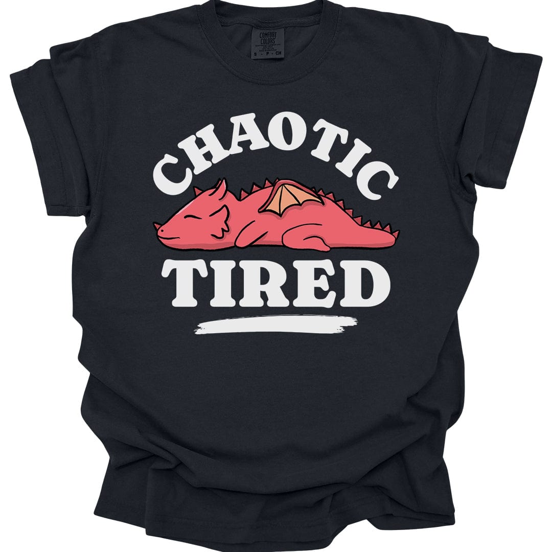 Printify T-Shirt Black / S Alignment: Chaotic Tired T-shirt - Comfort Colors