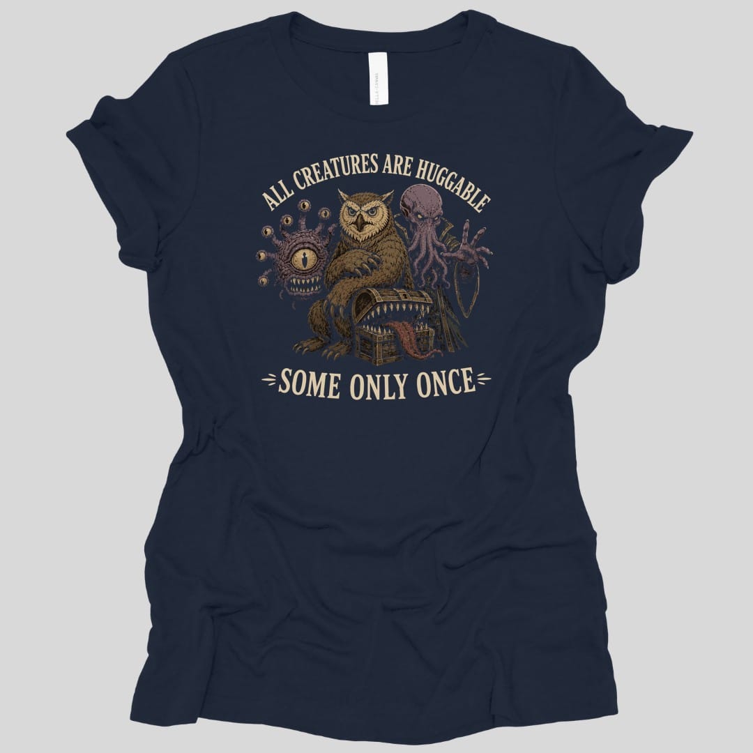 Printify T-Shirt Navy / S All Creatures Huggable Women's T-shirt