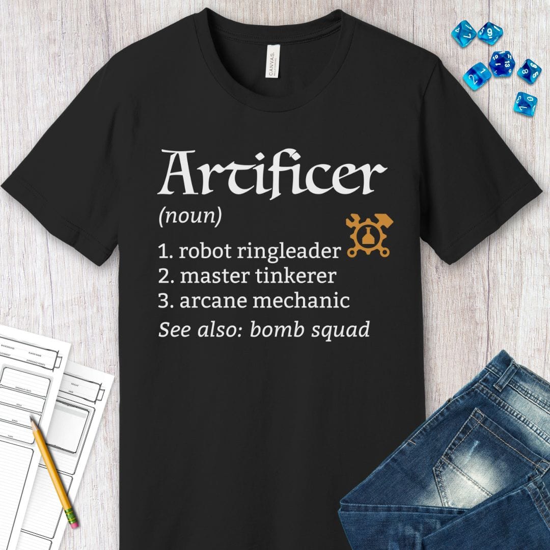 Printify T-Shirt Artificer Class Definition T-Shirt – Funny DnD Definition Tee