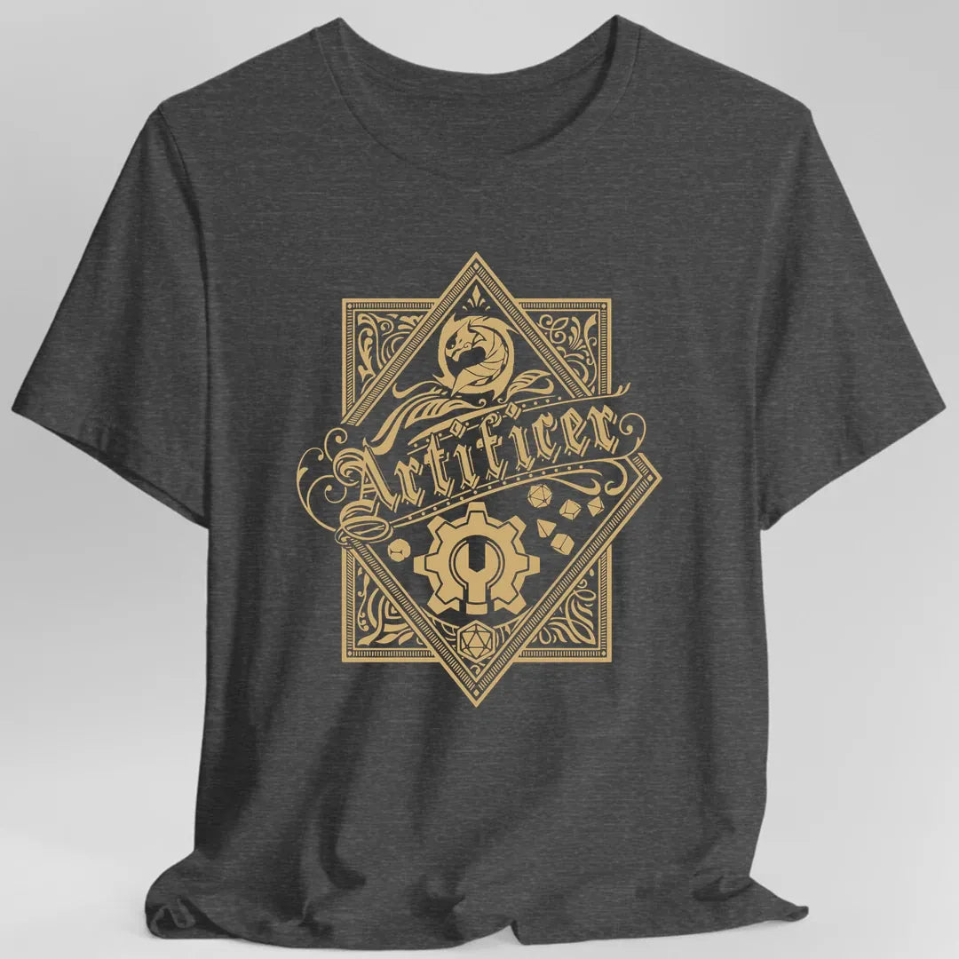 Printify T-Shirt Dark Heather Grey / S Artificer D&D Class Emblem T-shirt
