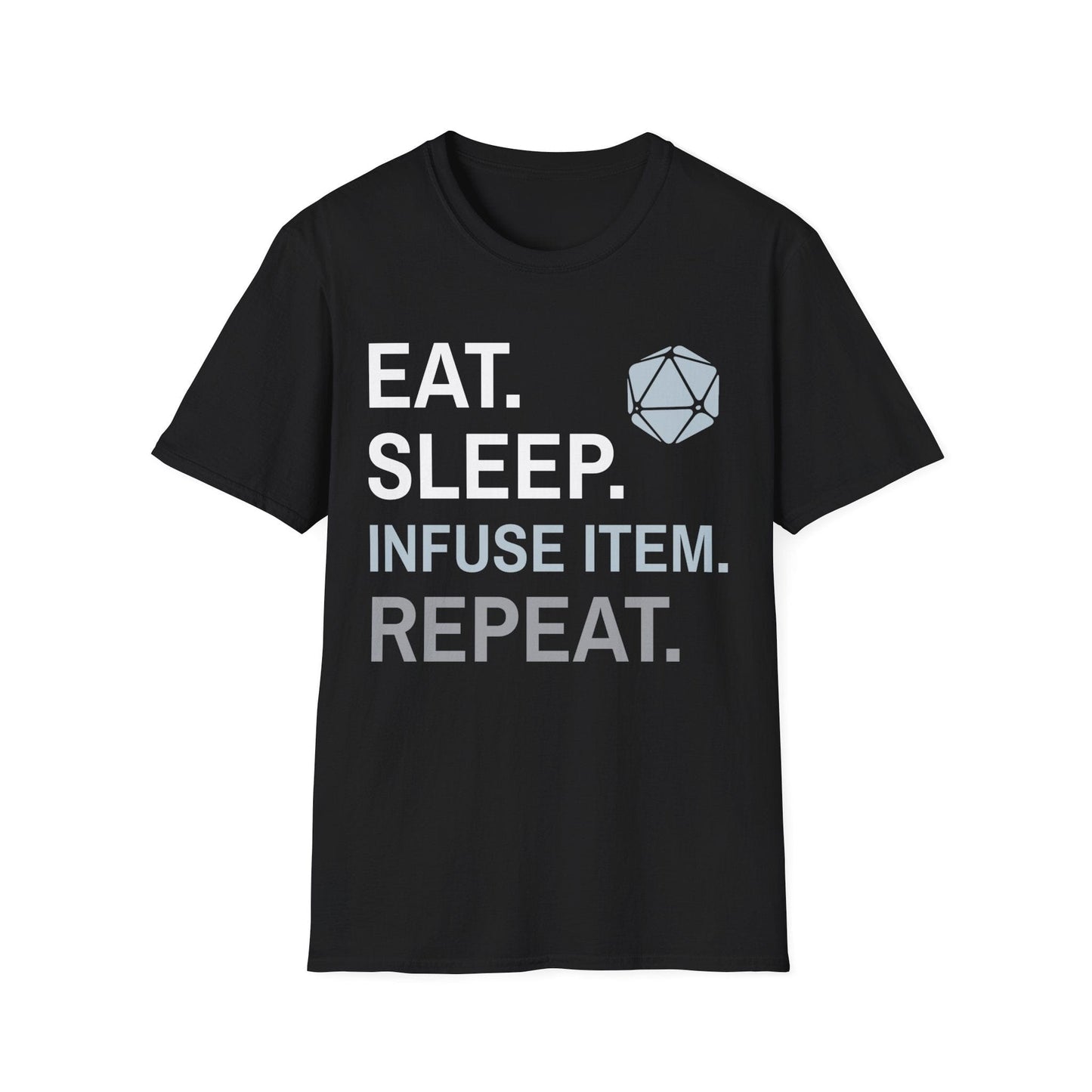 Printify T-Shirt Black / S Artificer T-Shirt – 'Eat, Sleep, Infuse Item, Repeat'