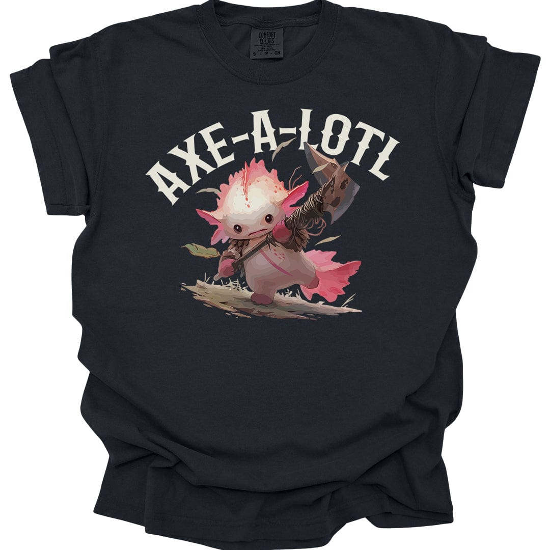 Printify T-Shirt Black / S Axe-A-Lotl Funny Axolotl DnD T-Shirt - Comfort Colors