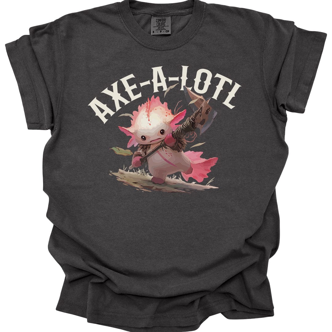 Printify T-Shirt Pepper / S Axe-A-Lotl Funny Axolotl DnD T-Shirt - Comfort Colors