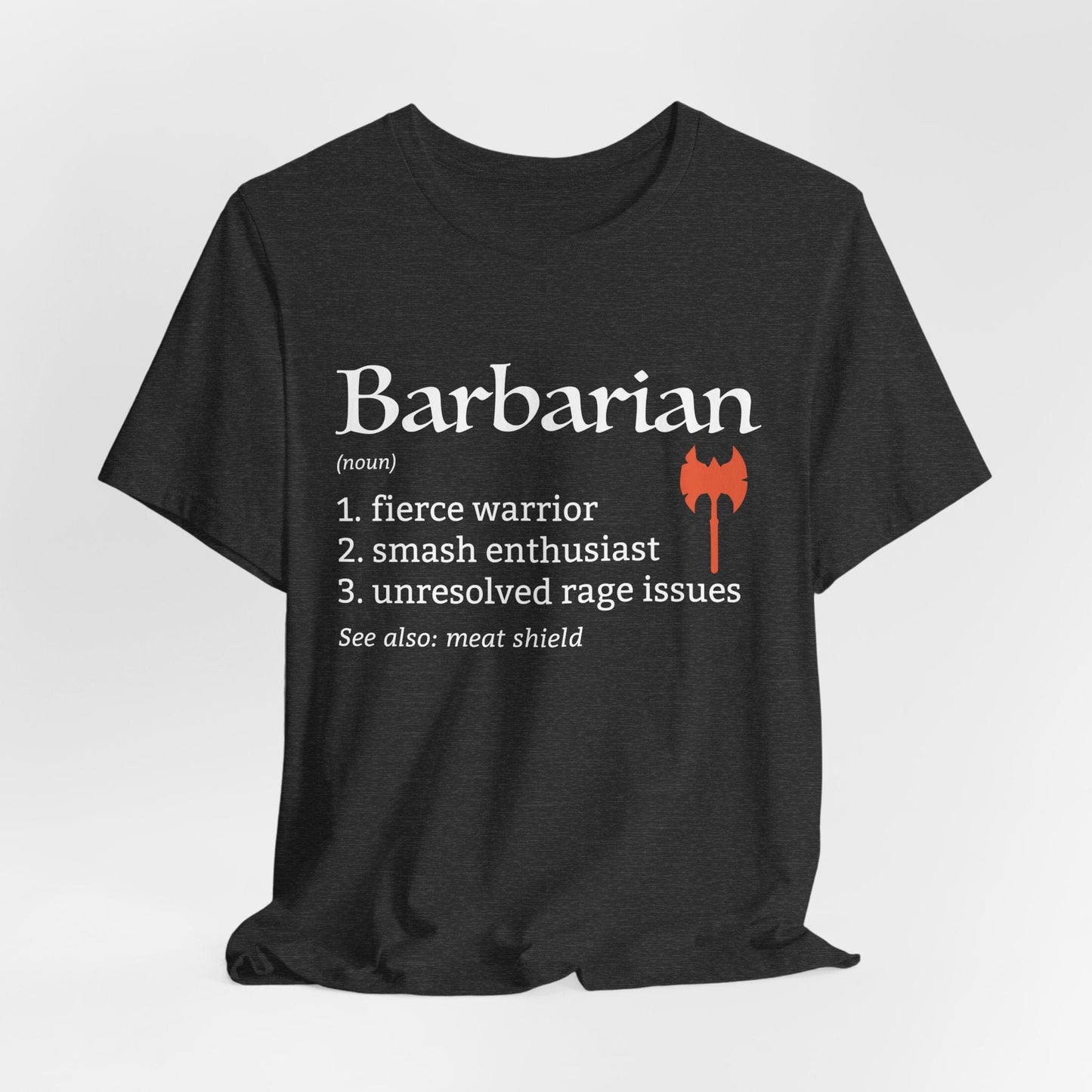 Printify T-Shirt Dark Heather / S Barbarian Class Definition T-Shirt – Funny DnD Definition Tee
