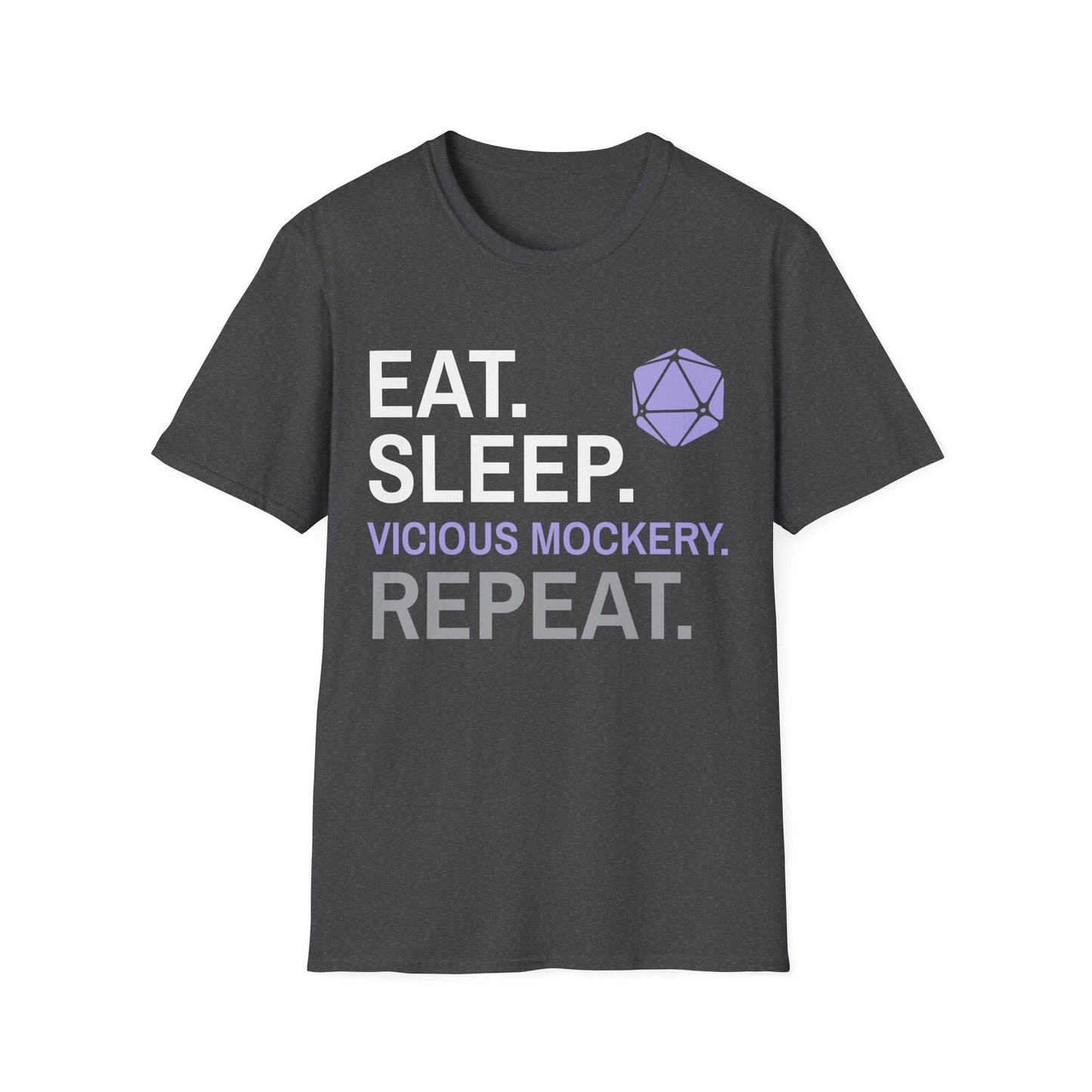 Printify T-Shirt Dark Heather / S Bard T-Shirt – 'Eat, Sleep, Vicious Mockery, Repeat'