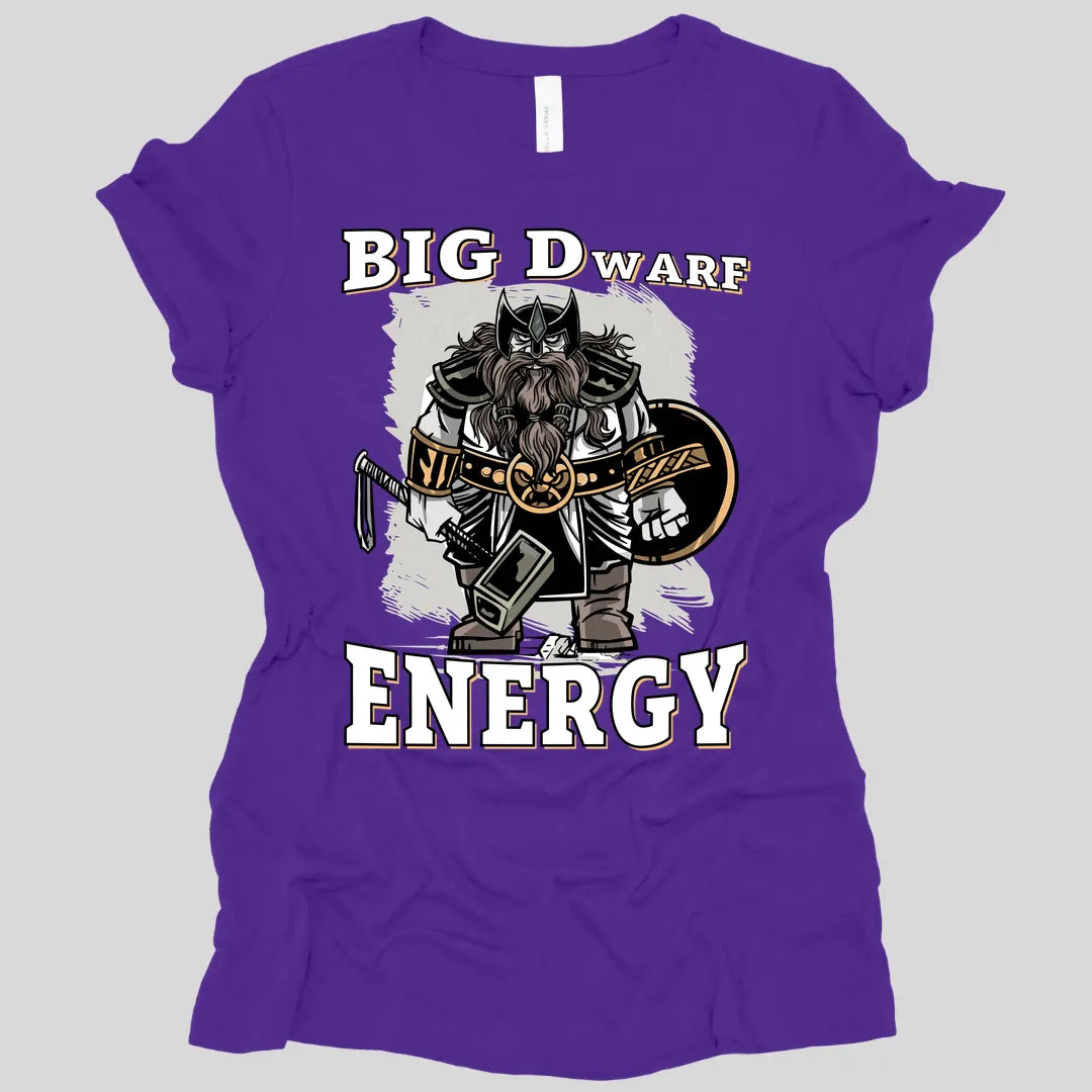 Printify T-Shirt Team Purple / S Big D (Dwarf) Energy Fantasy Dwarf Women's T-shirt