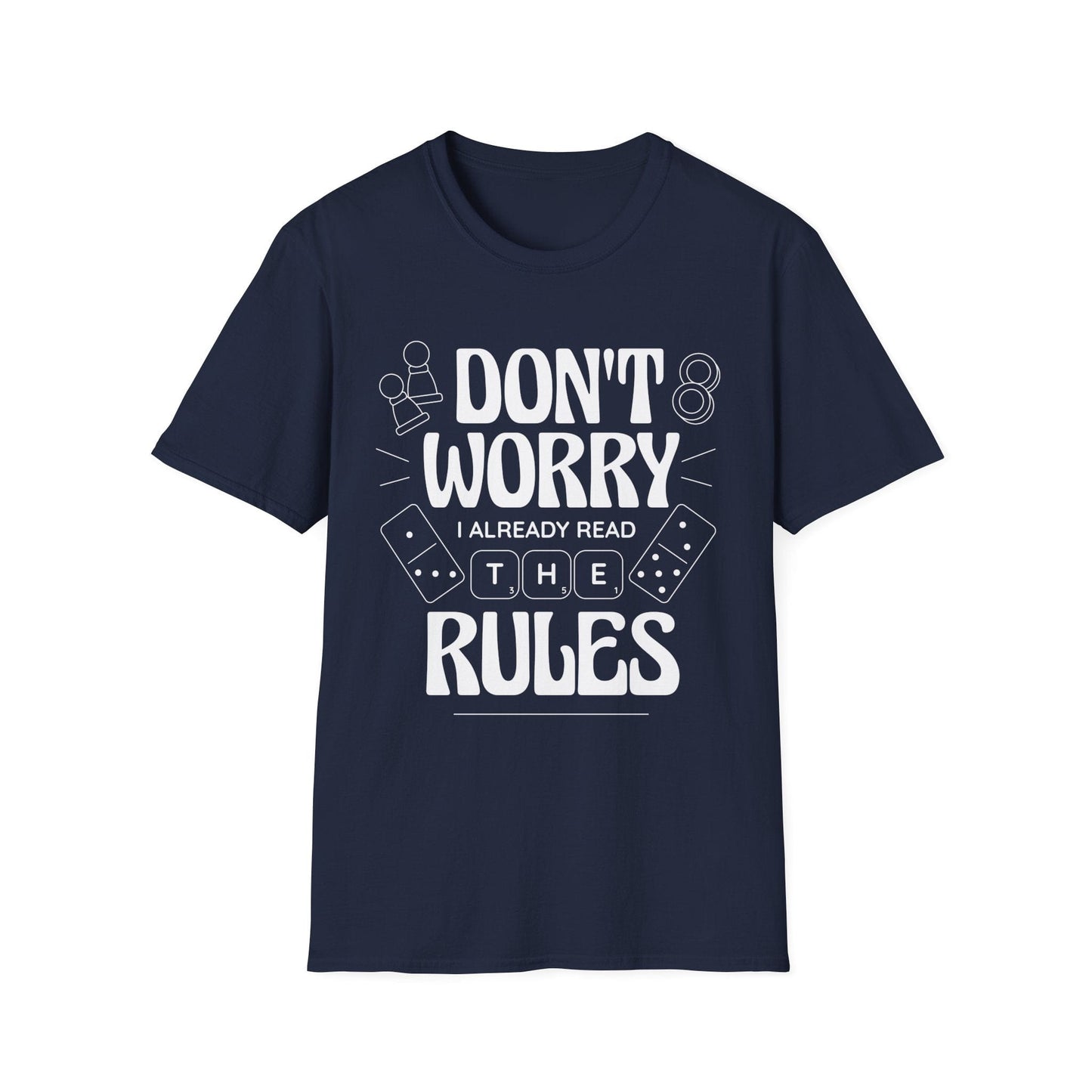 Printify T-Shirt Navy / S Board Games T-shirt - I Read The Rules
