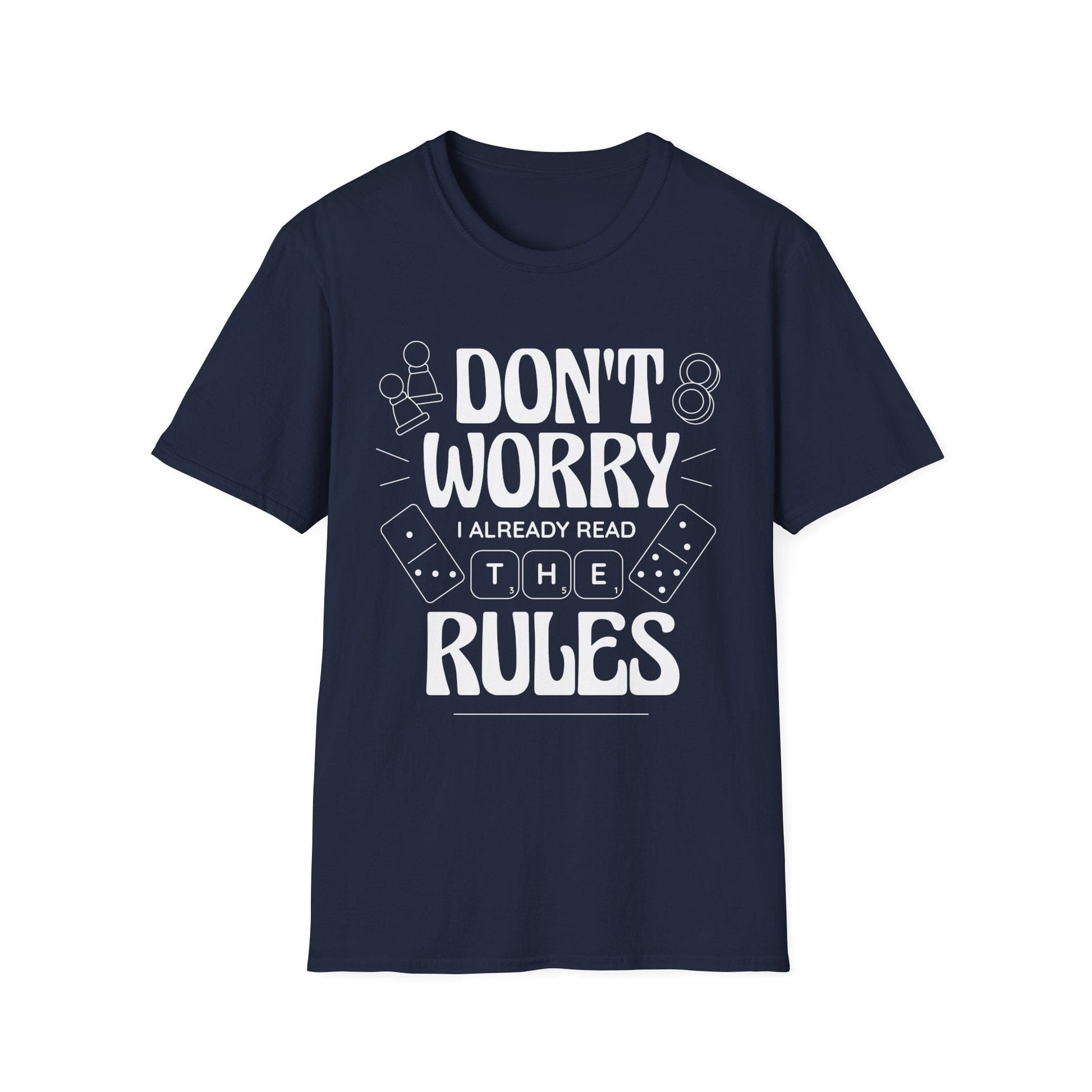 Printify T-Shirt Navy / S Board Games T-shirt - I Read The Rules