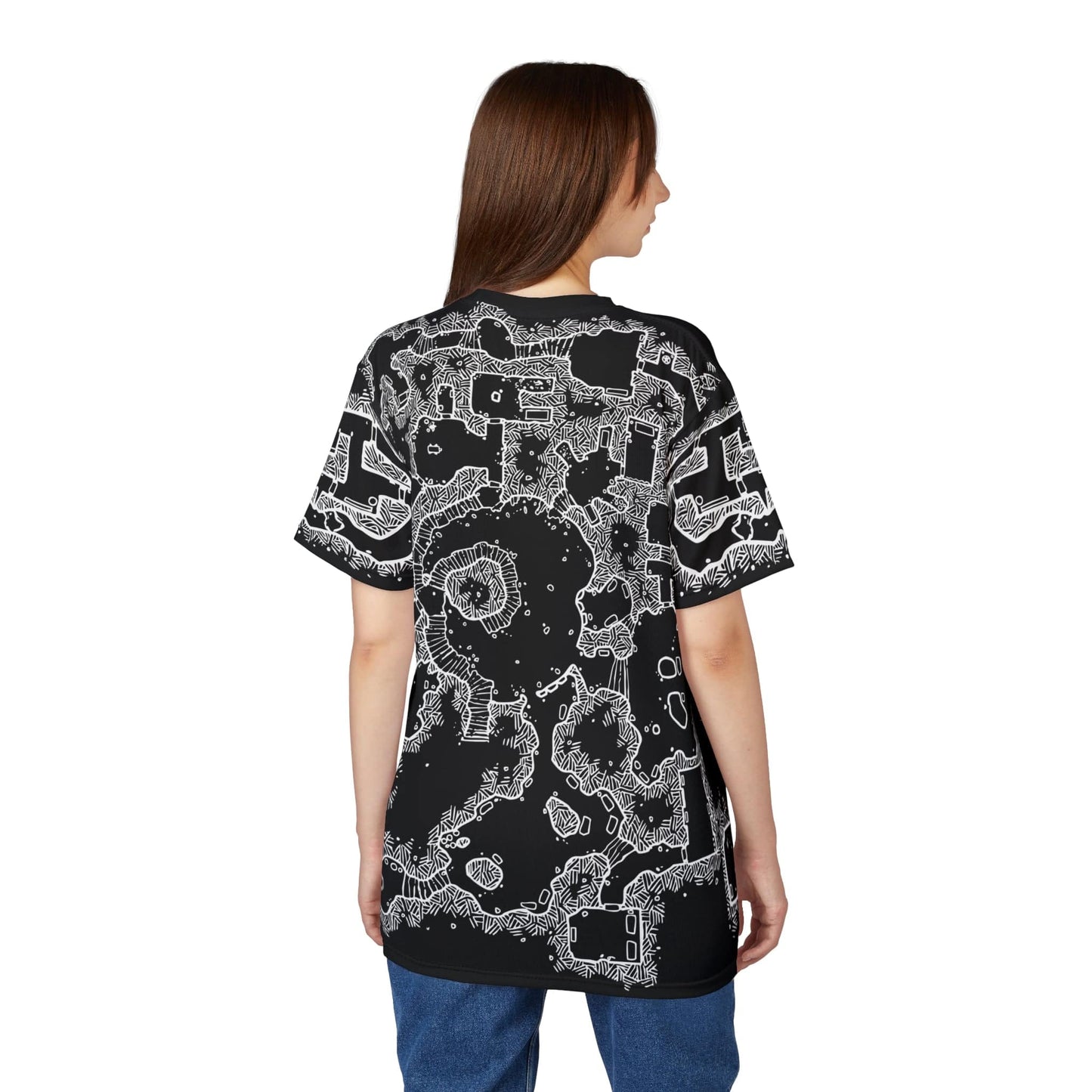 Printify All Over Prints BW D&D Dungeon Map Shirt