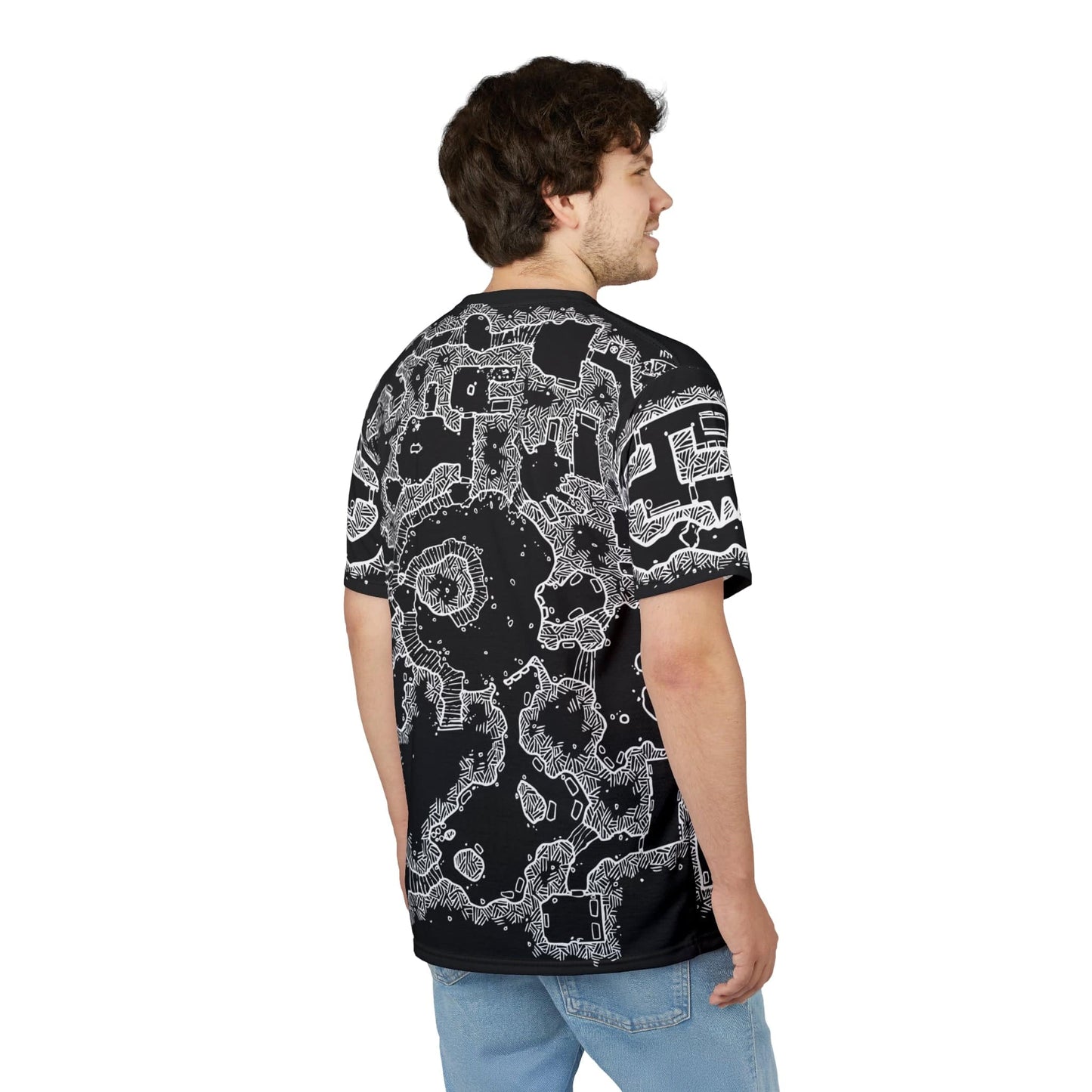 Printify All Over Prints BW D&D Dungeon Map Shirt