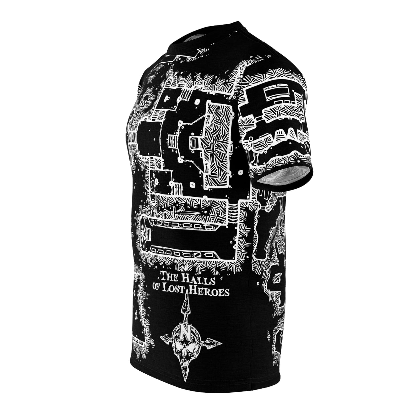 Printify All Over Prints BW D&D Dungeon Map Shirt