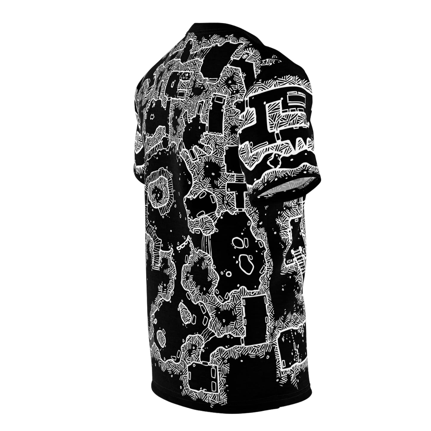 Printify All Over Prints BW D&D Dungeon Map Shirt