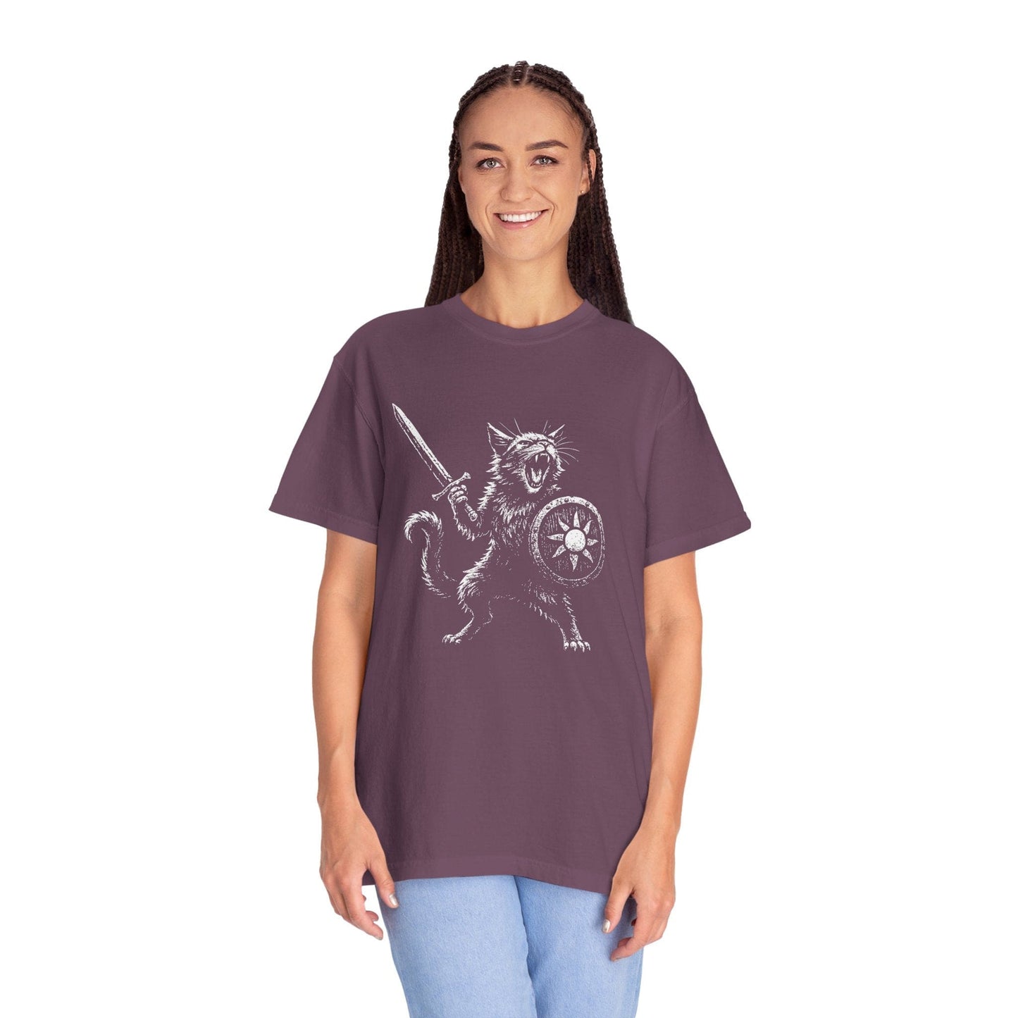 Printify T-Shirt Cat Fighter Fantasy Shirt - Comfort Colors