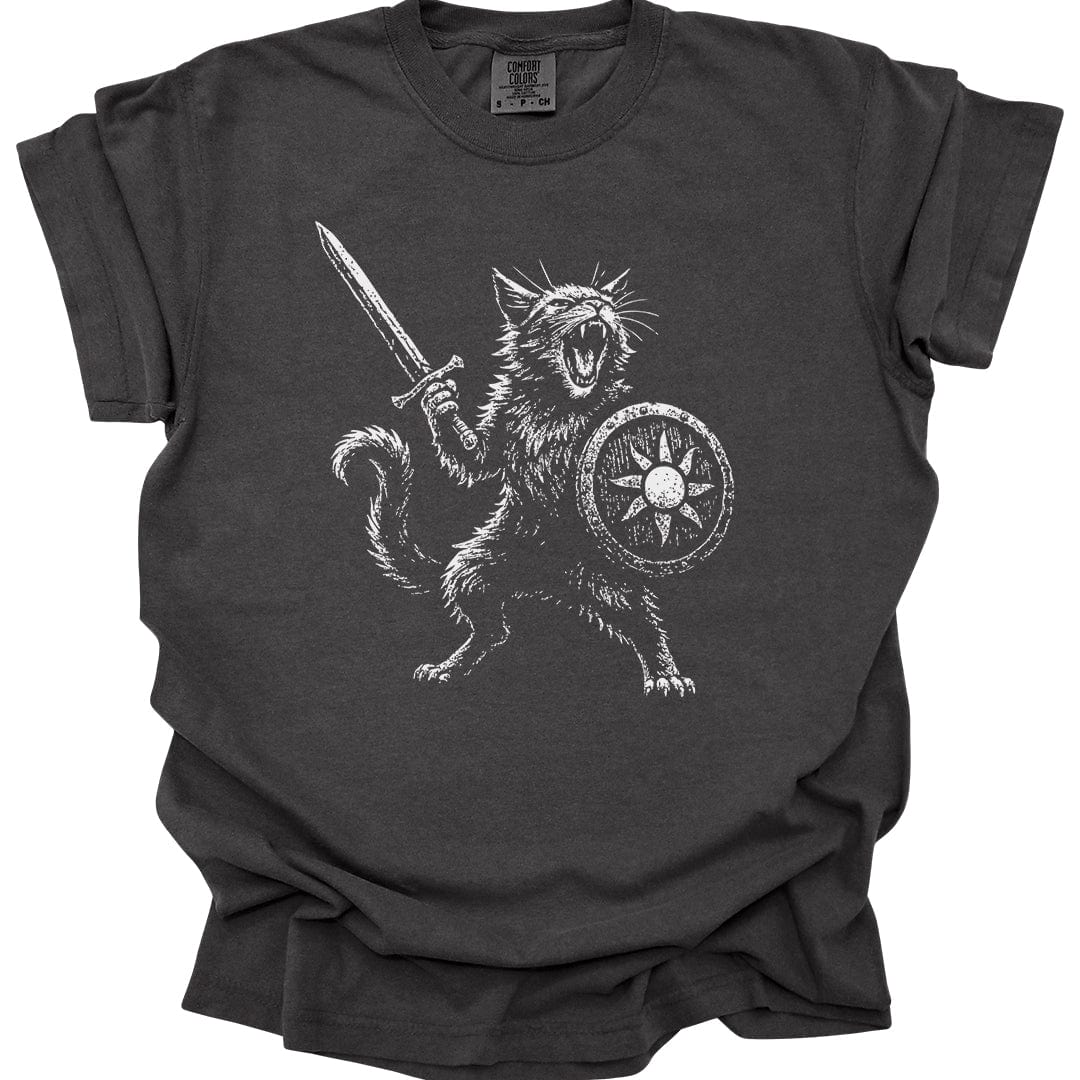 Printify T-Shirt Pepper / S Cat Fighter Fantasy Shirt - Comfort Colors