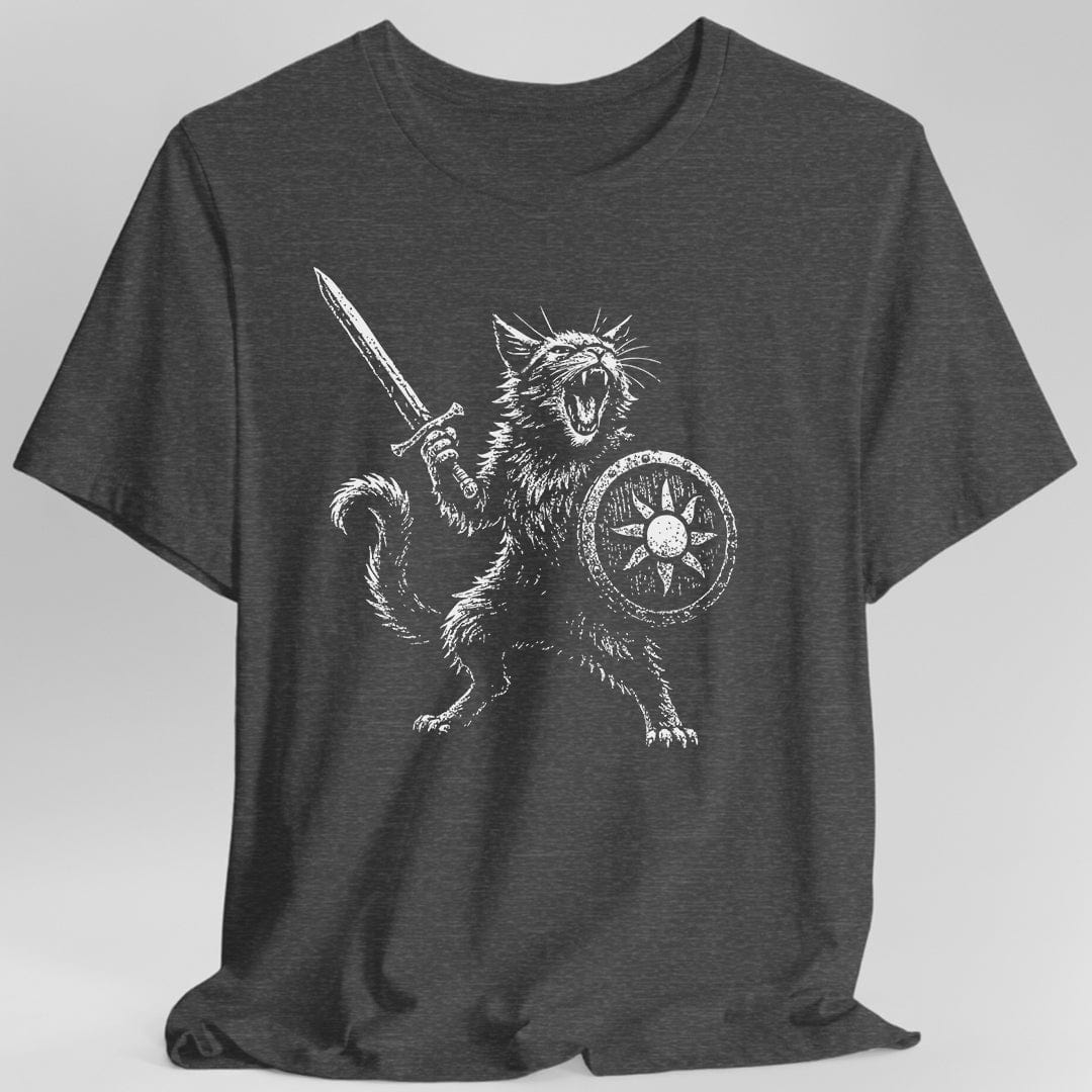 Printify T-Shirt Dark Heather / S Cat Fighter Fantasy Shirt