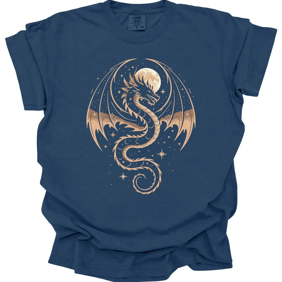 Printify T-Shirt True Navy / S Celestial Dragon T-Shirt - Comfort Colors