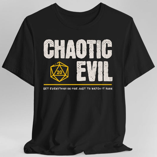 Printify T-Shirt Black / S Chaotic Evil Shirt - DnD Alignment T-shirt