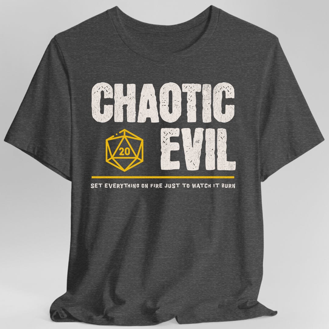Printify T-Shirt Dark Heather / S Chaotic Evil Shirt - DnD Alignment T-shirt