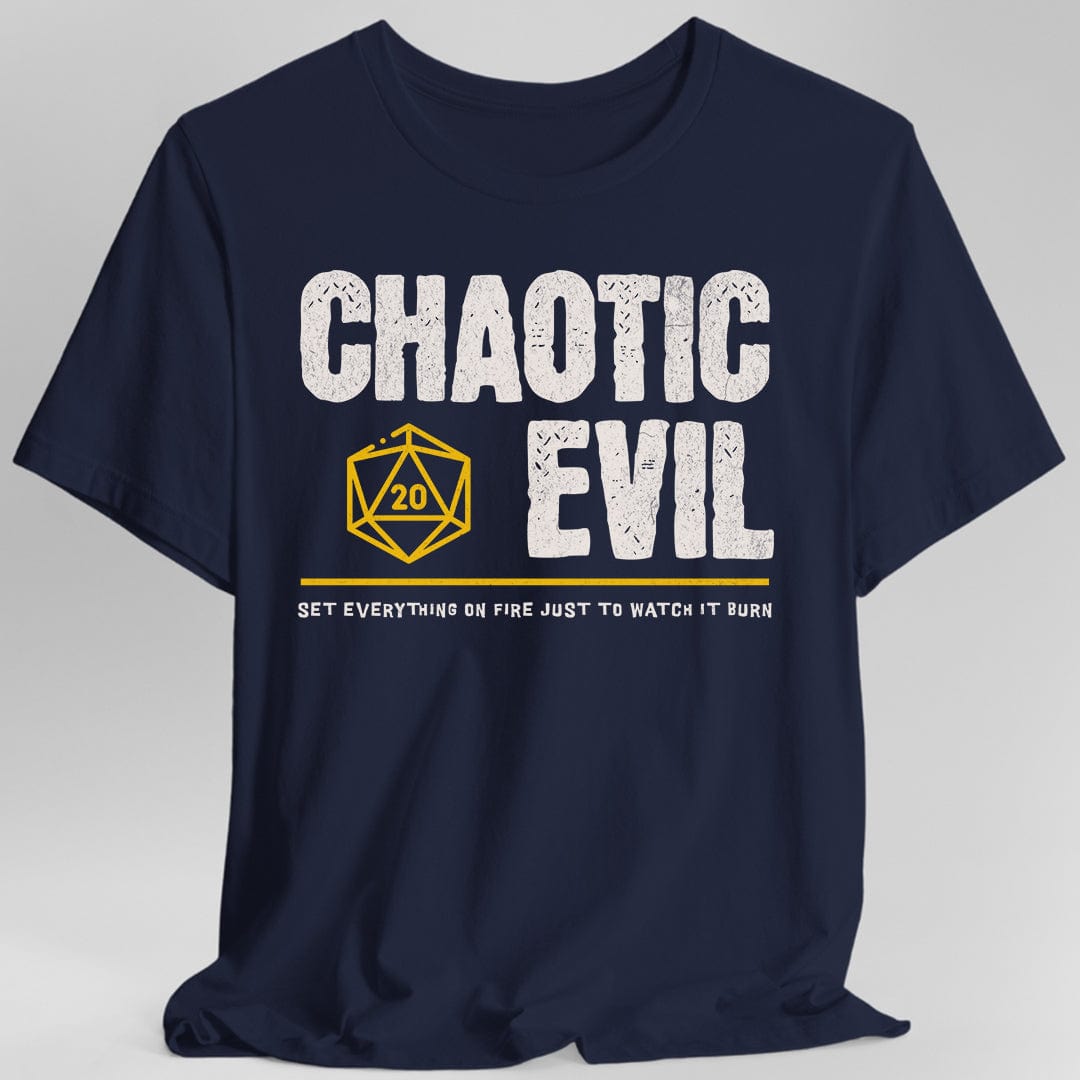 Printify T-Shirt Navy / S Chaotic Evil Shirt - DnD Alignment T-shirt