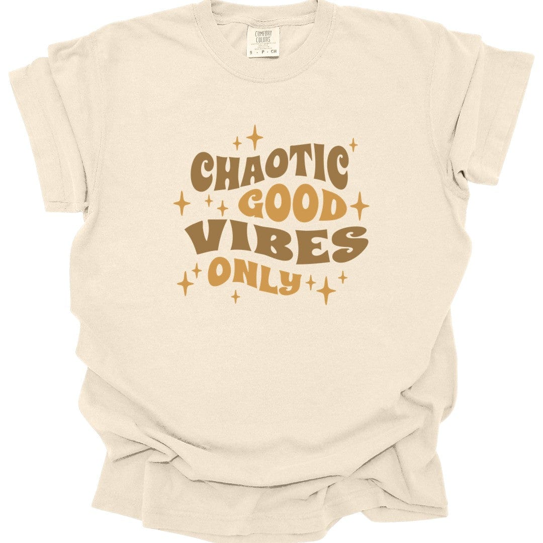 Printify T-Shirt Ivory / S Chaotic Good Vibes Only T-Shirt - Comfort Colors