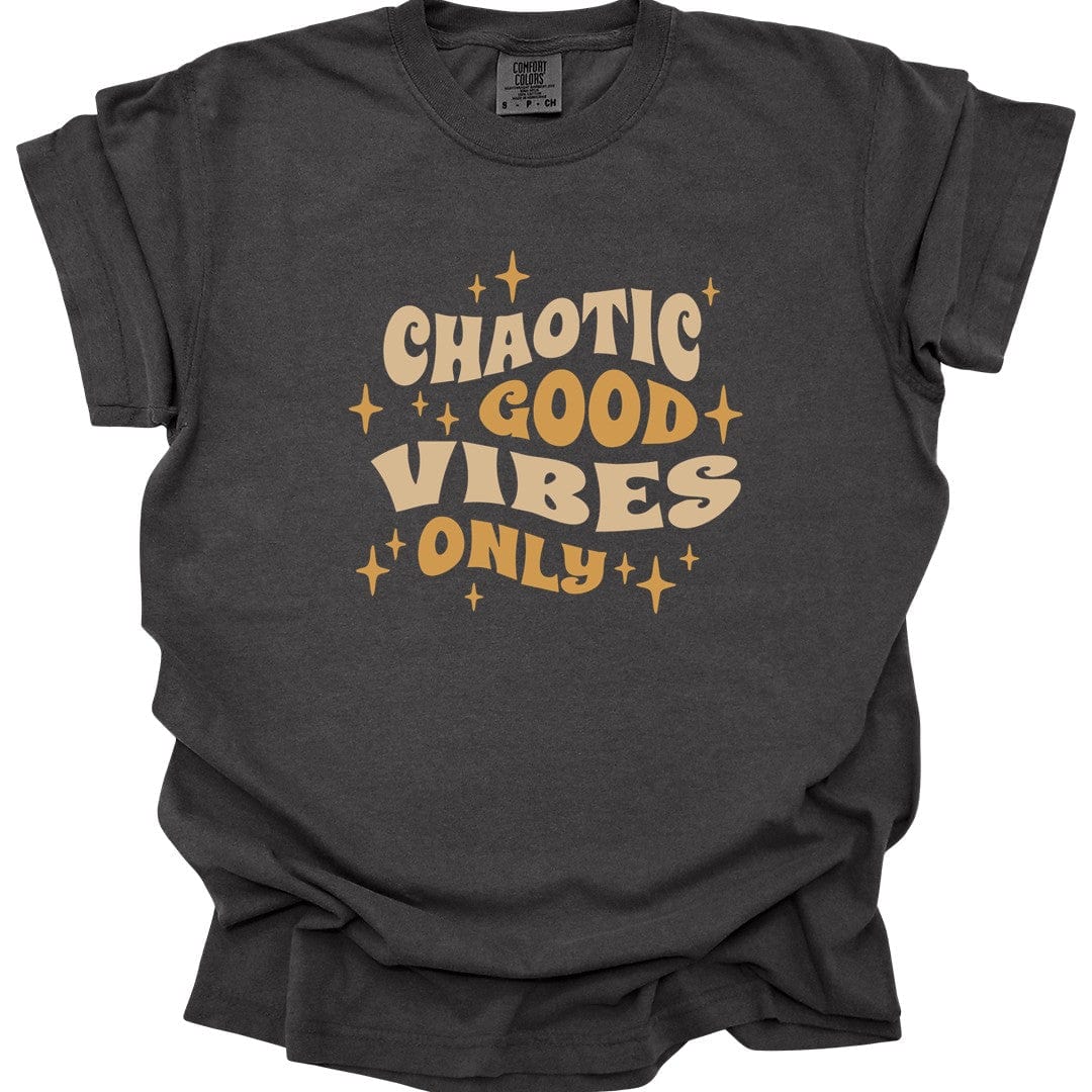 Printify T-Shirt Pepper / S Chaotic Good Vibes Only T-Shirt - Comfort Colors