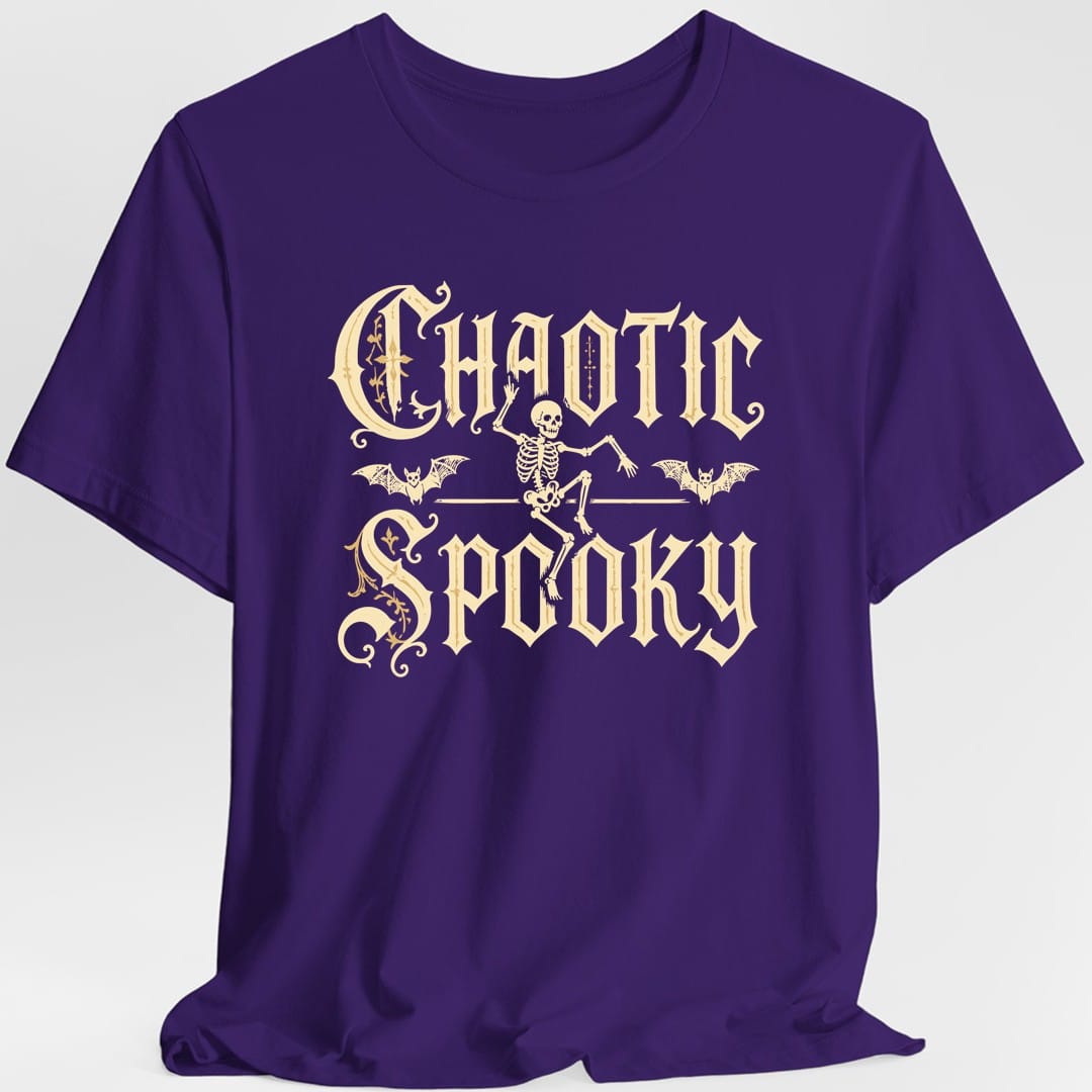 Printify T-Shirt Purple / S Chaotic Spooky Skeleton T-Shirt
