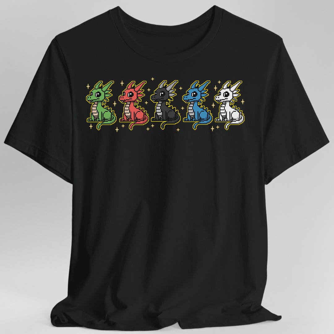 Printify T-Shirt Black / S Chromatic Dragons Pixel Art T-shirt
