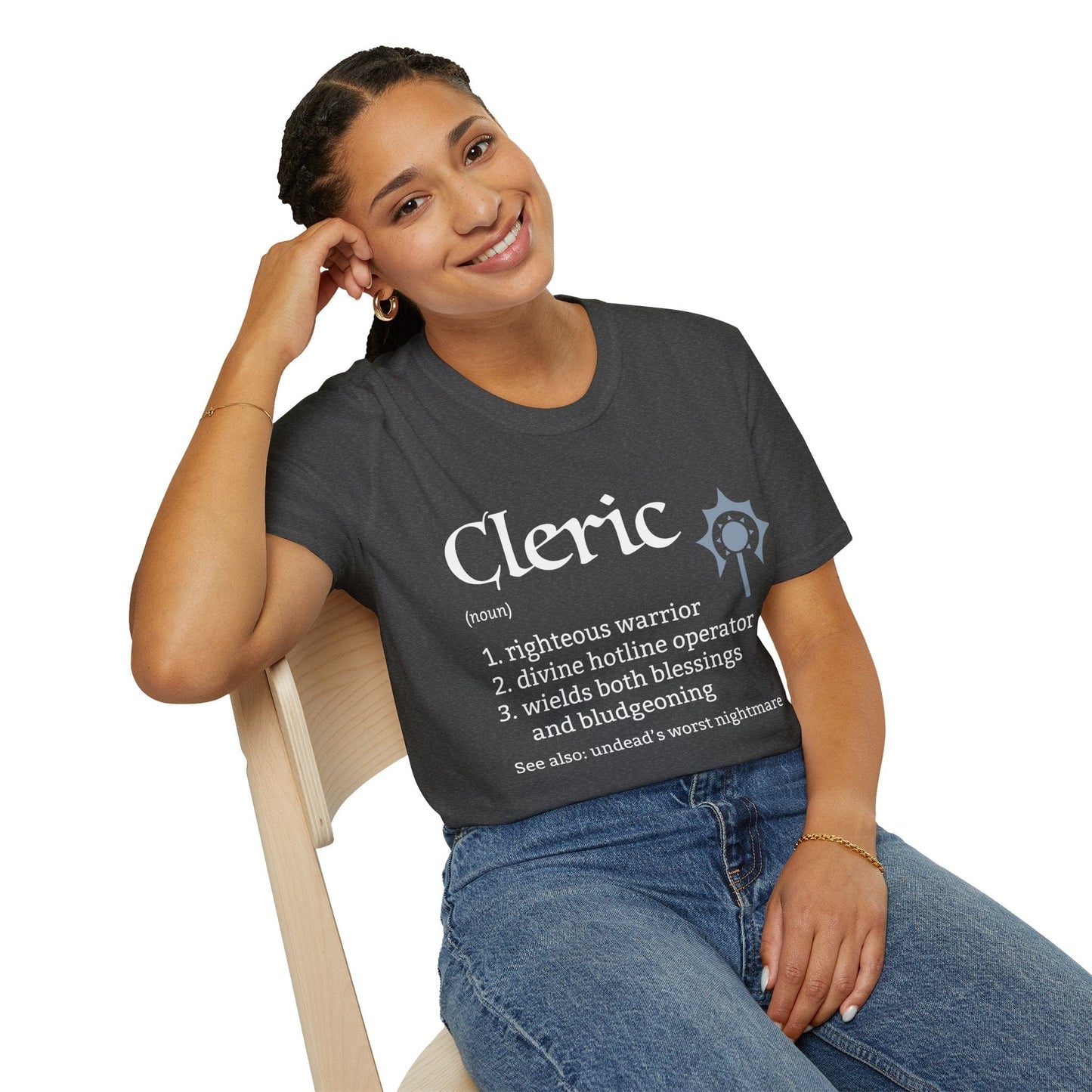 Printify T-Shirt Cleric Class Definition T-Shirt – Funny DnD Definition Tee