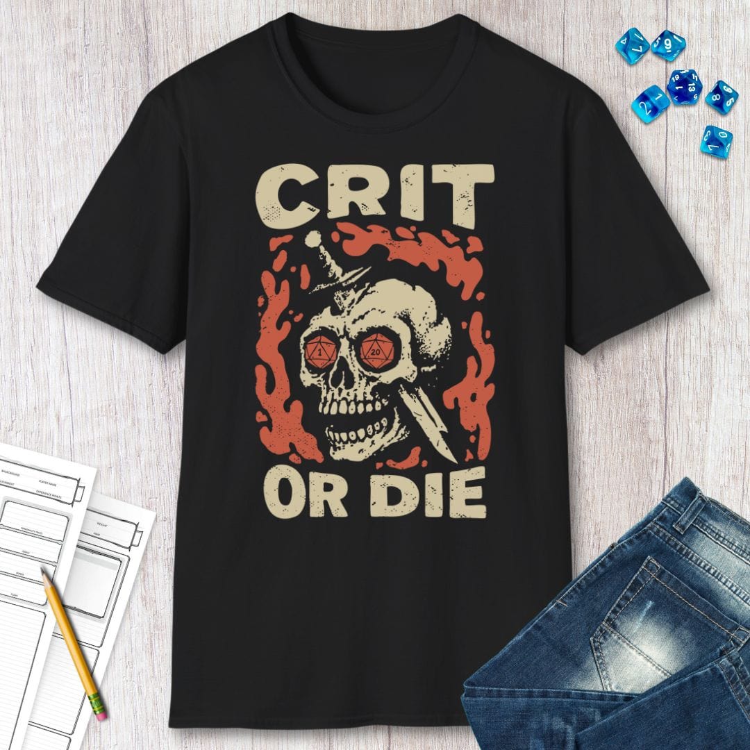 Printify T-Shirt Crit or Die D&D T-shirt