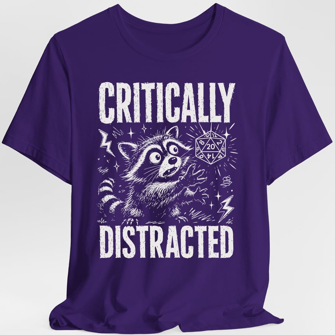 Printify T-Shirt Purple / S Critically Distracted T-Shirt