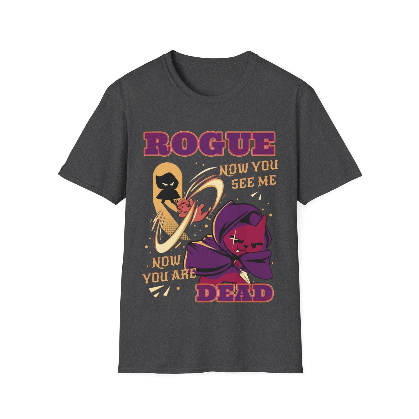 Printify T-Shirt Dark Heather / S Cute Rogue DnD T-Shirt