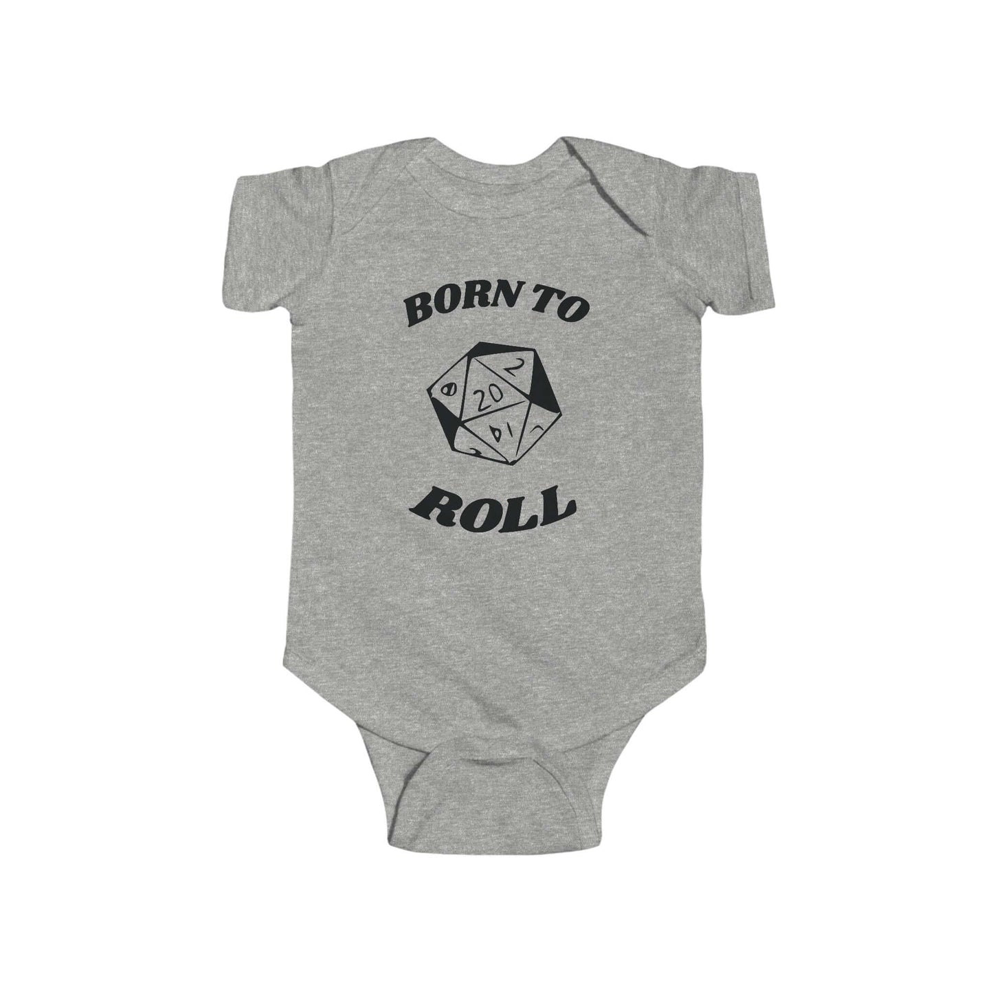 Printify Kids clothes Heather / NB (0-3M) D&D Baby Onesie Born To Roll D20