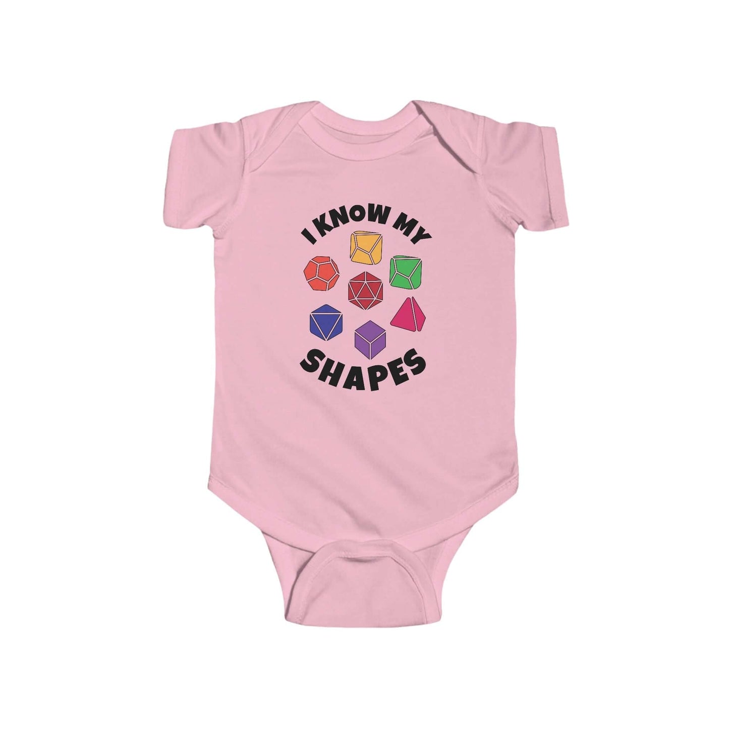 Printify Kids clothes Pink / NB (0-3M) D&D Baby Onesie I know My Shapes