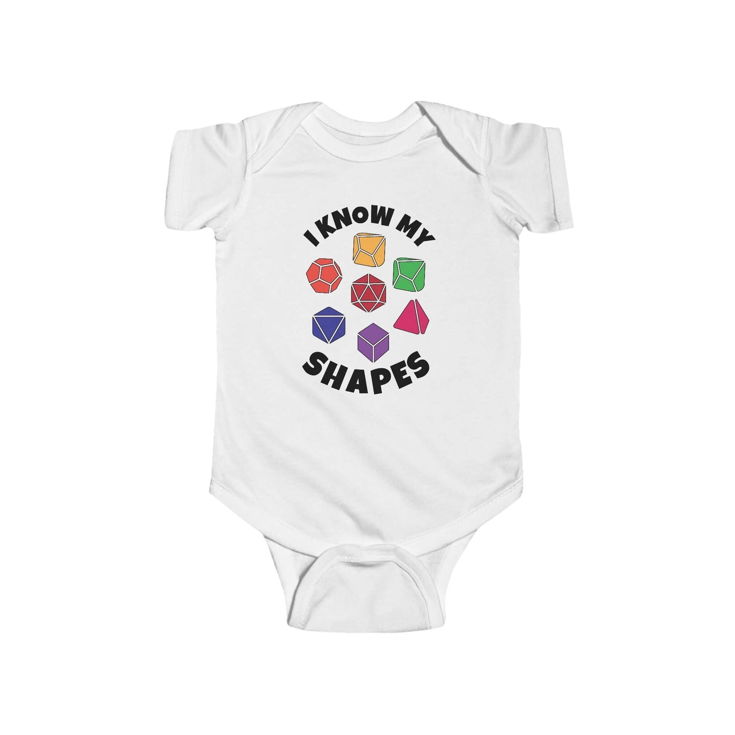 Printify Kids clothes White / NB (0-3M) D&D Baby Onesie I know My Shapes