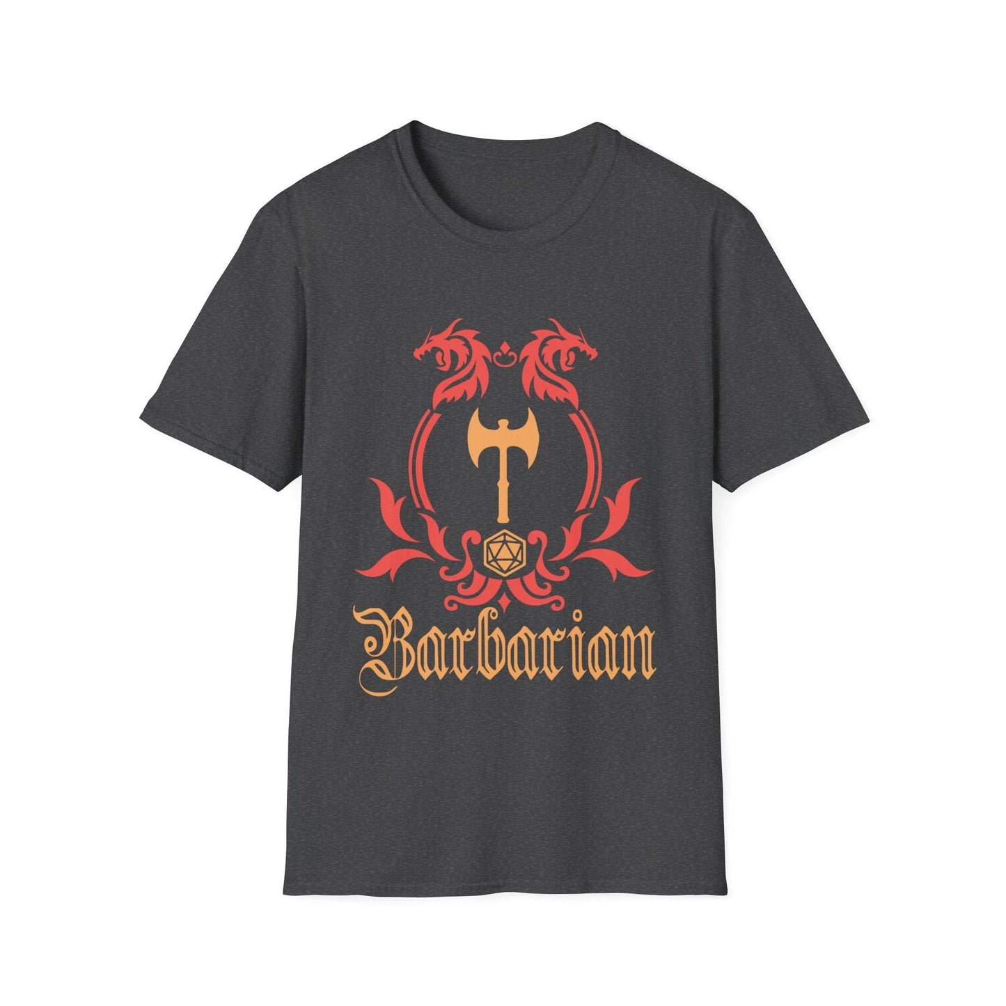 Printify T-Shirt Dark Heather / S D&D Barbarian Class Emblem T-shirt