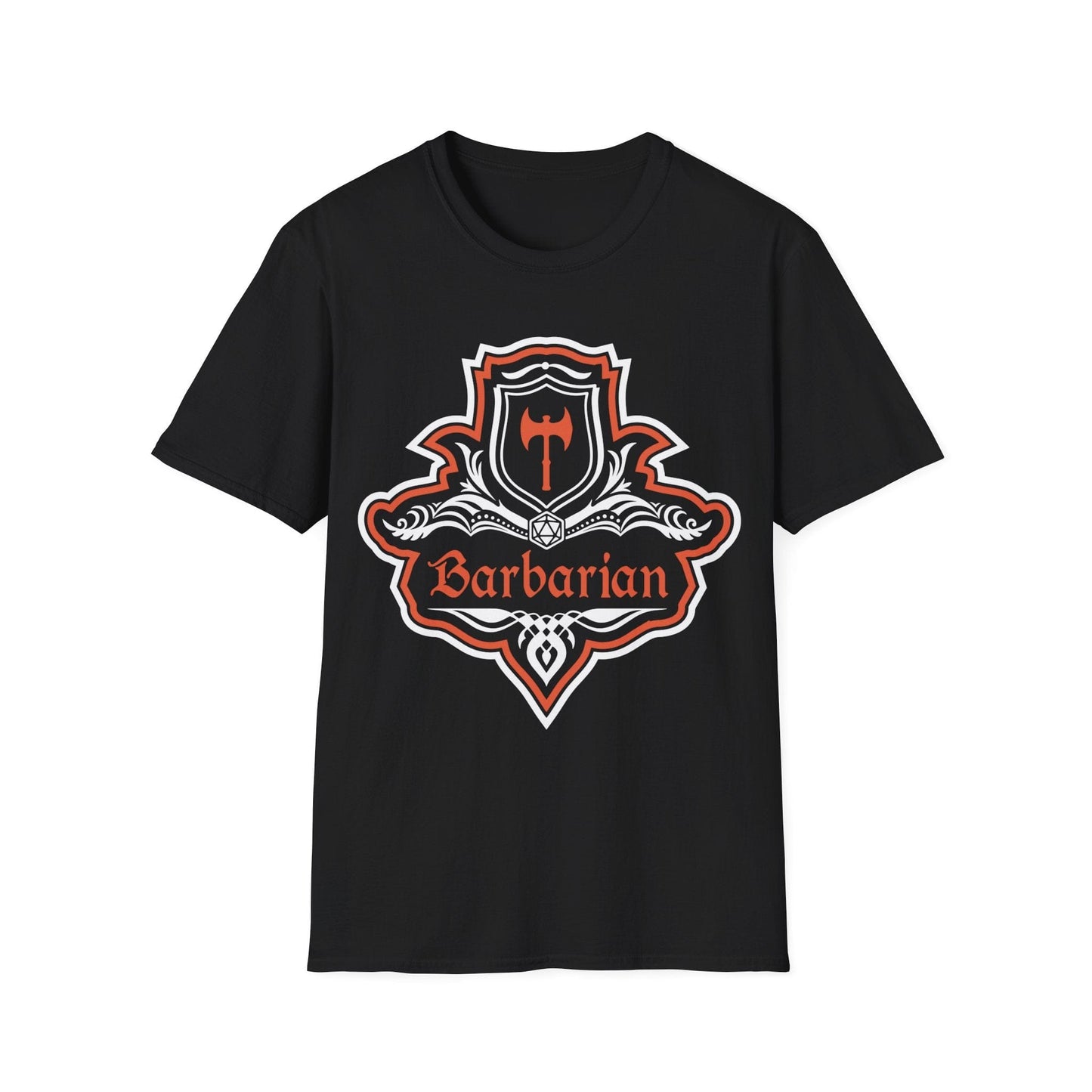 Printify T-Shirt Black / S D&D Barbarian Class Fancy Emblem T-Shirt