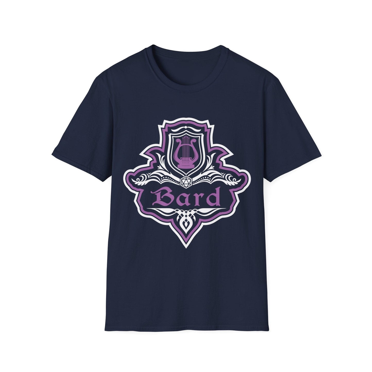 Printify T-Shirt Navy / S D&D Bard Class Fancy Emblem T-Shirt