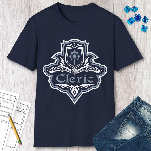 Printify T-Shirt D&D Cleric Class Fancy Emblem T-Shirt