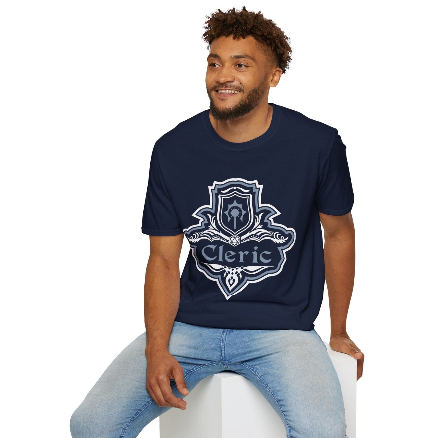 Printify T-Shirt D&D Cleric Class Fancy Emblem T-Shirt