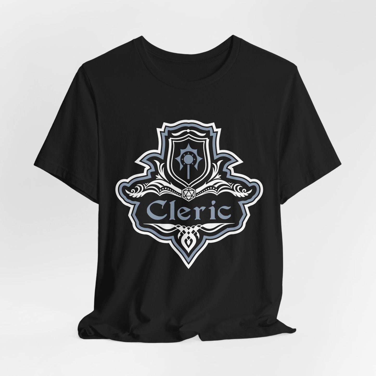Printify T-Shirt Black / S D&D Cleric Class Fancy Emblem T-Shirt