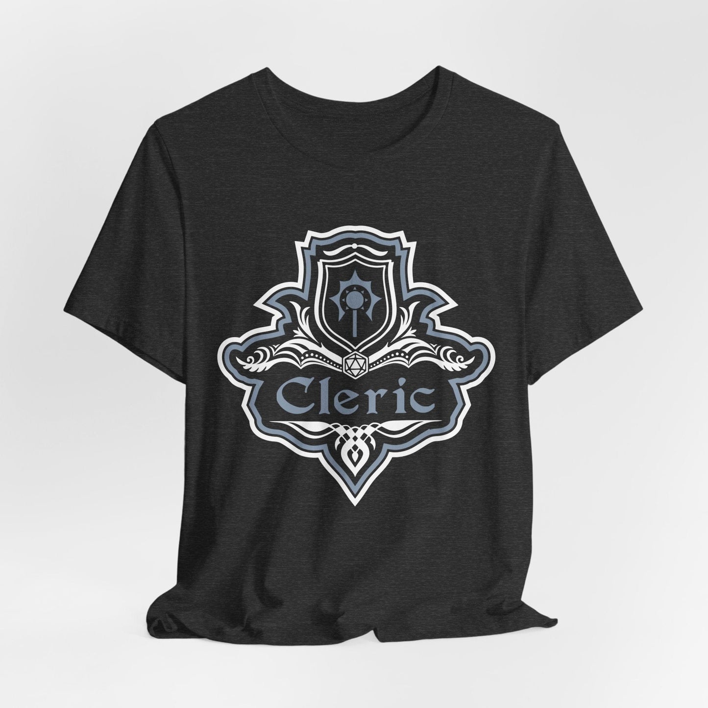 Printify T-Shirt Dark Heather / S D&D Cleric Class Fancy Emblem T-Shirt