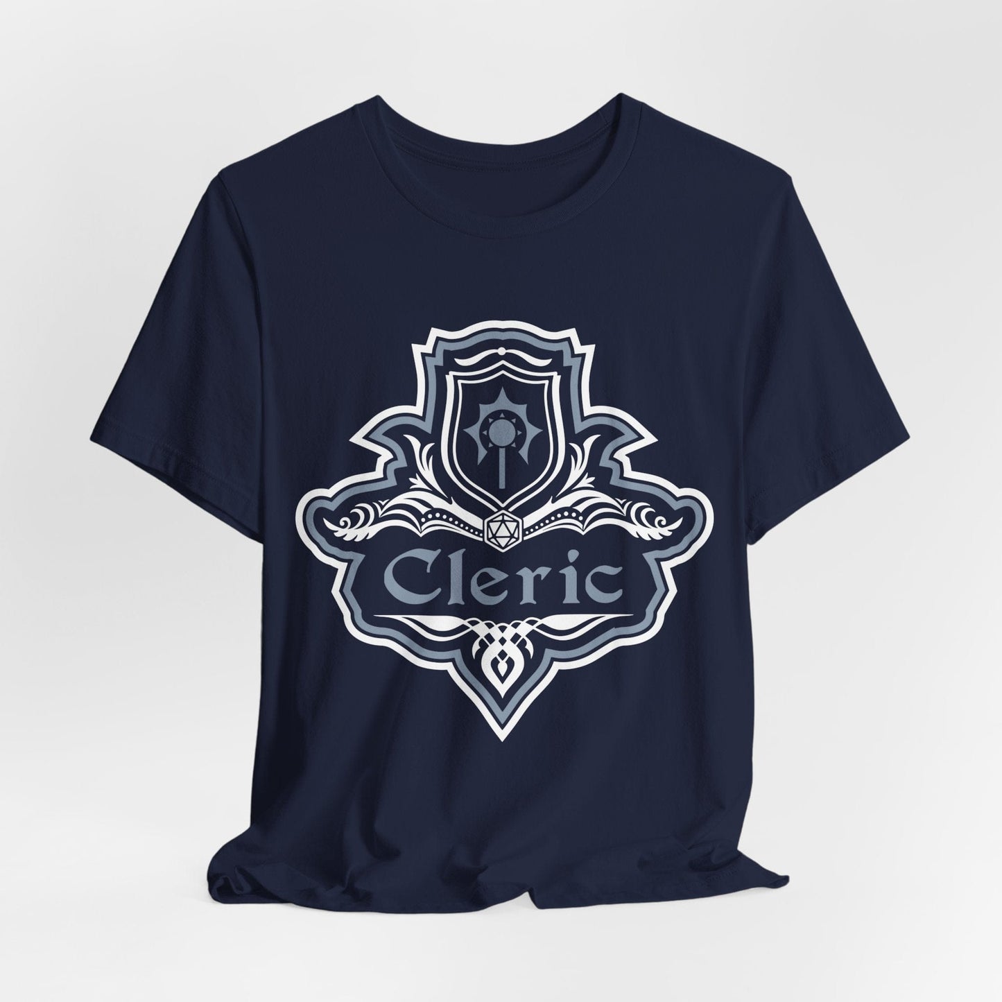 Printify T-Shirt Navy / S D&D Cleric Class Fancy Emblem T-Shirt