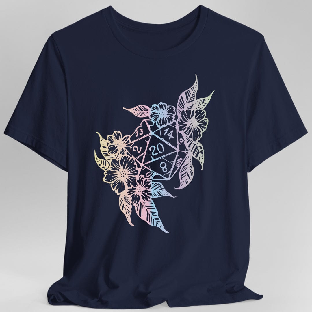 Printify T-Shirt D&D D20 Dice Flower T-Shirt