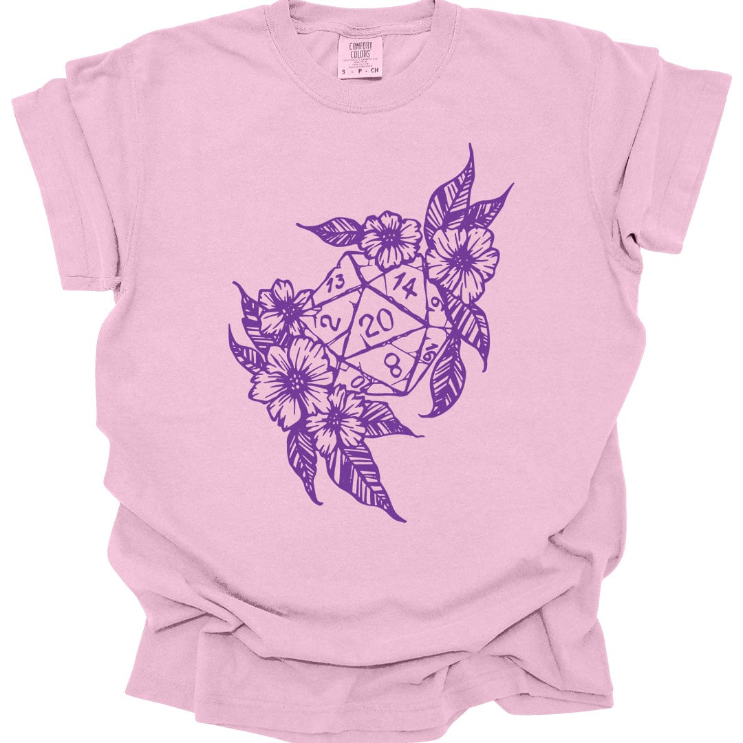 Printify T-Shirt Blossom / S D&D D20 Dice Flower T-Shirt - Comfort Colors