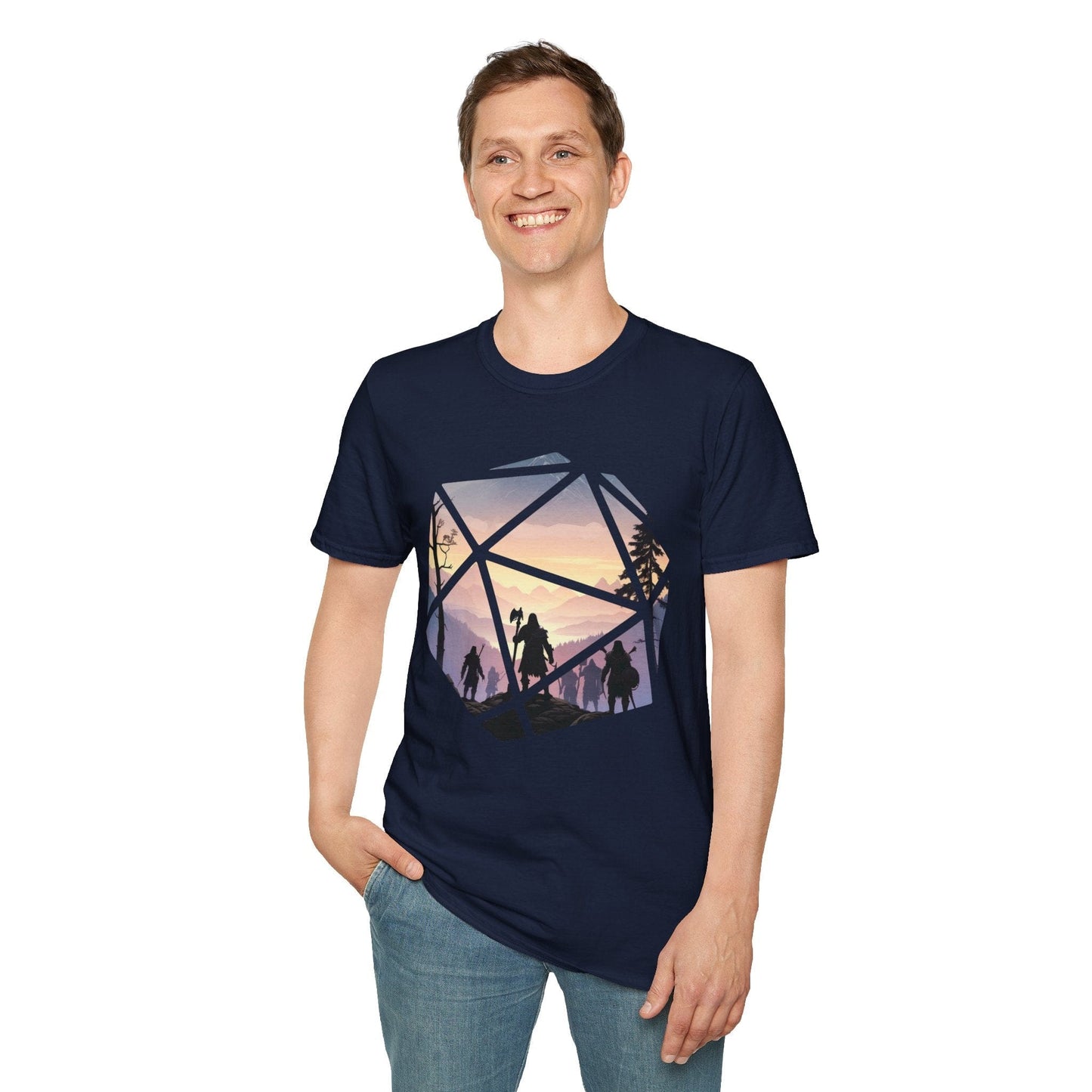 Printify T-Shirt D&D D20 Landscape T-shirt