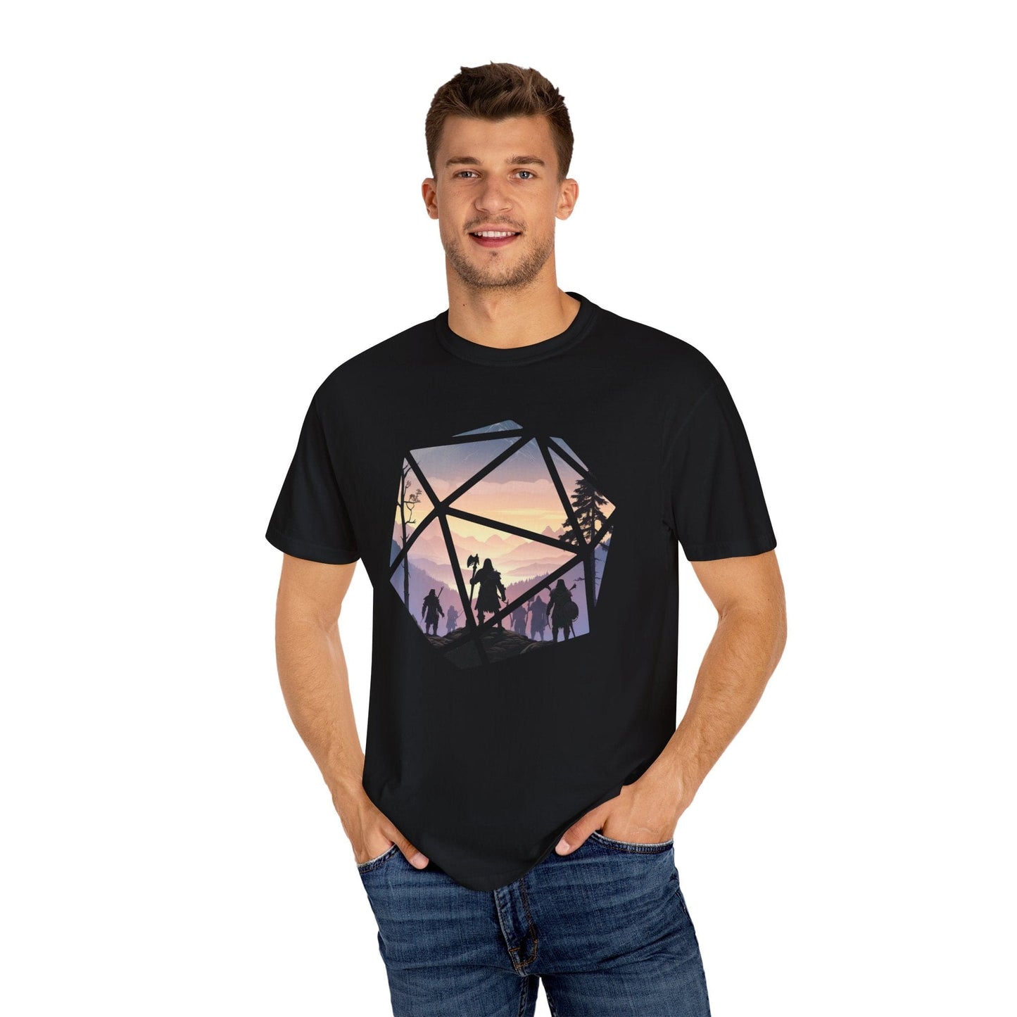 Printify T-Shirt D&D D20 Landscape T-shirt - Comfort Colors