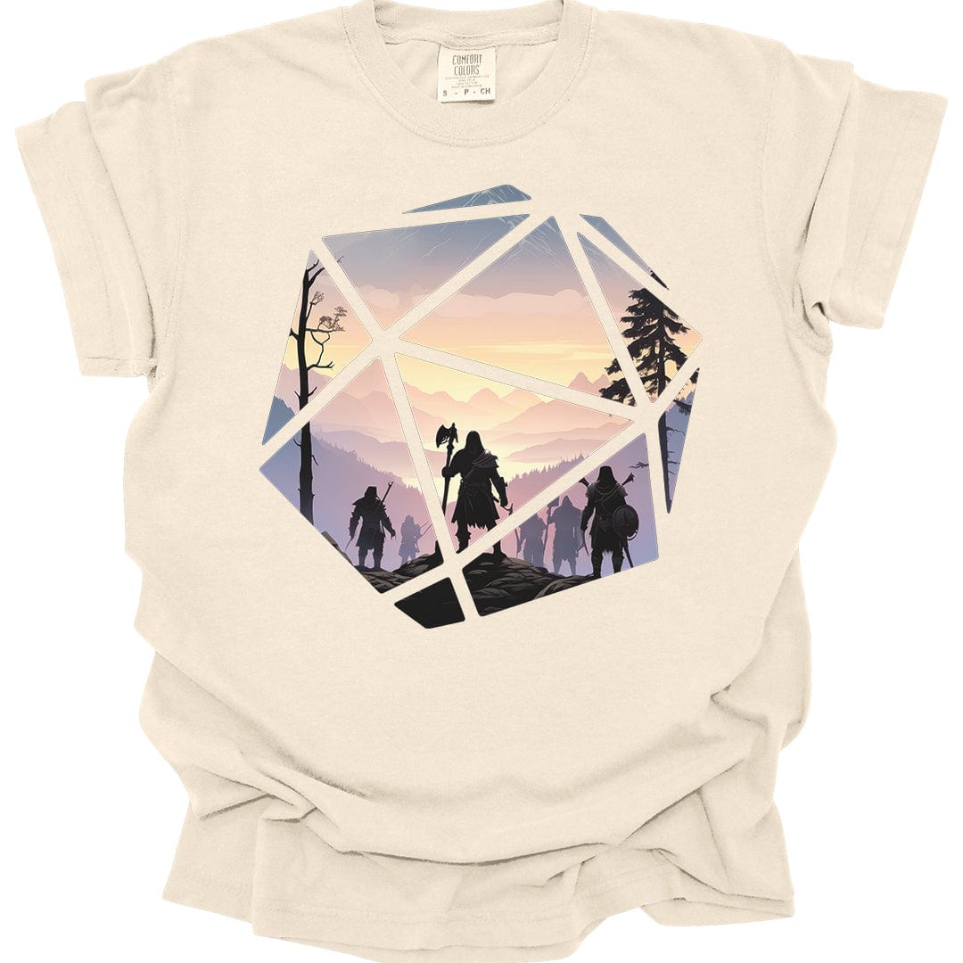 Printify T-Shirt Ivory / S D&D D20 Landscape T-shirt - Comfort Colors