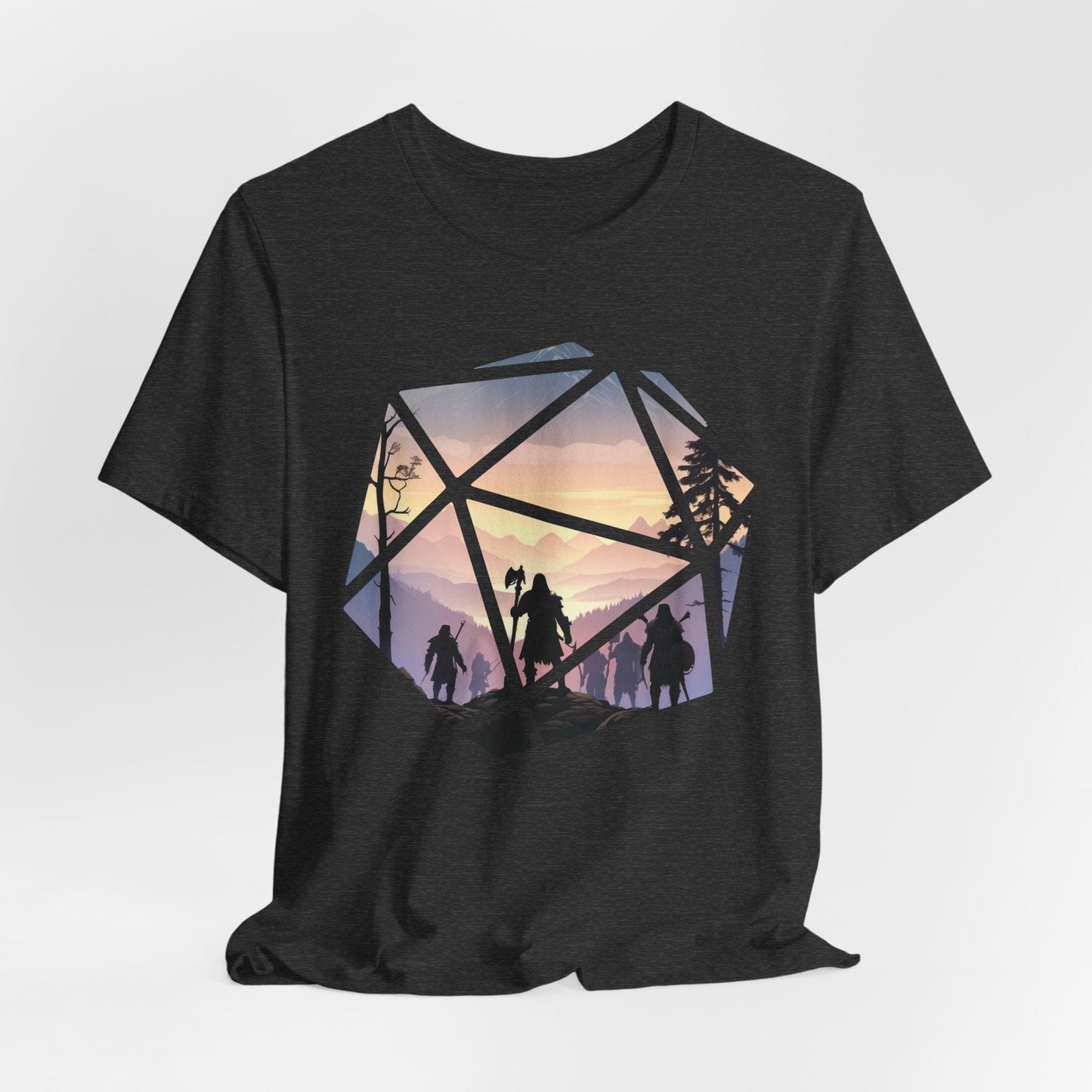 Printify T-Shirt Dark Heather / S D&D D20 Landscape T-shirt