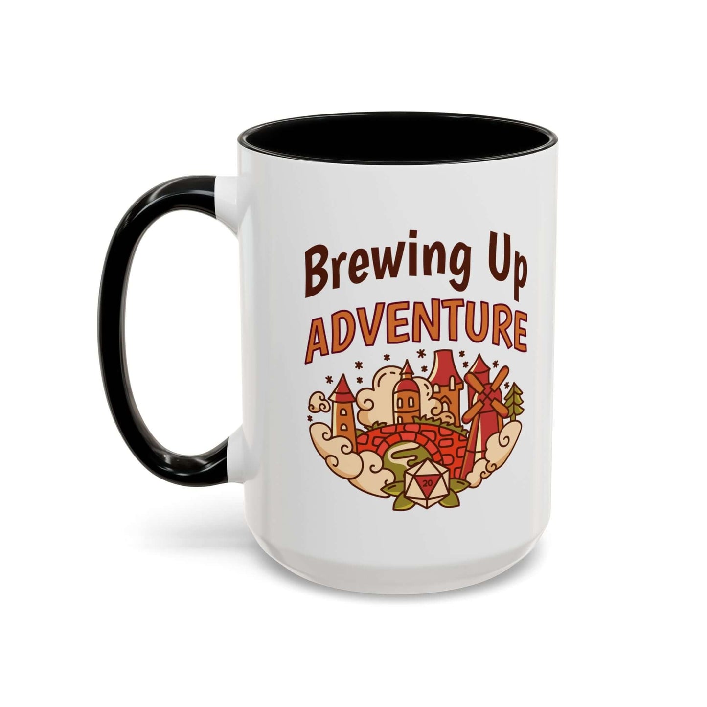 Printify Mug 15oz / Black D&D DM Mug Brewing Up Adventure
