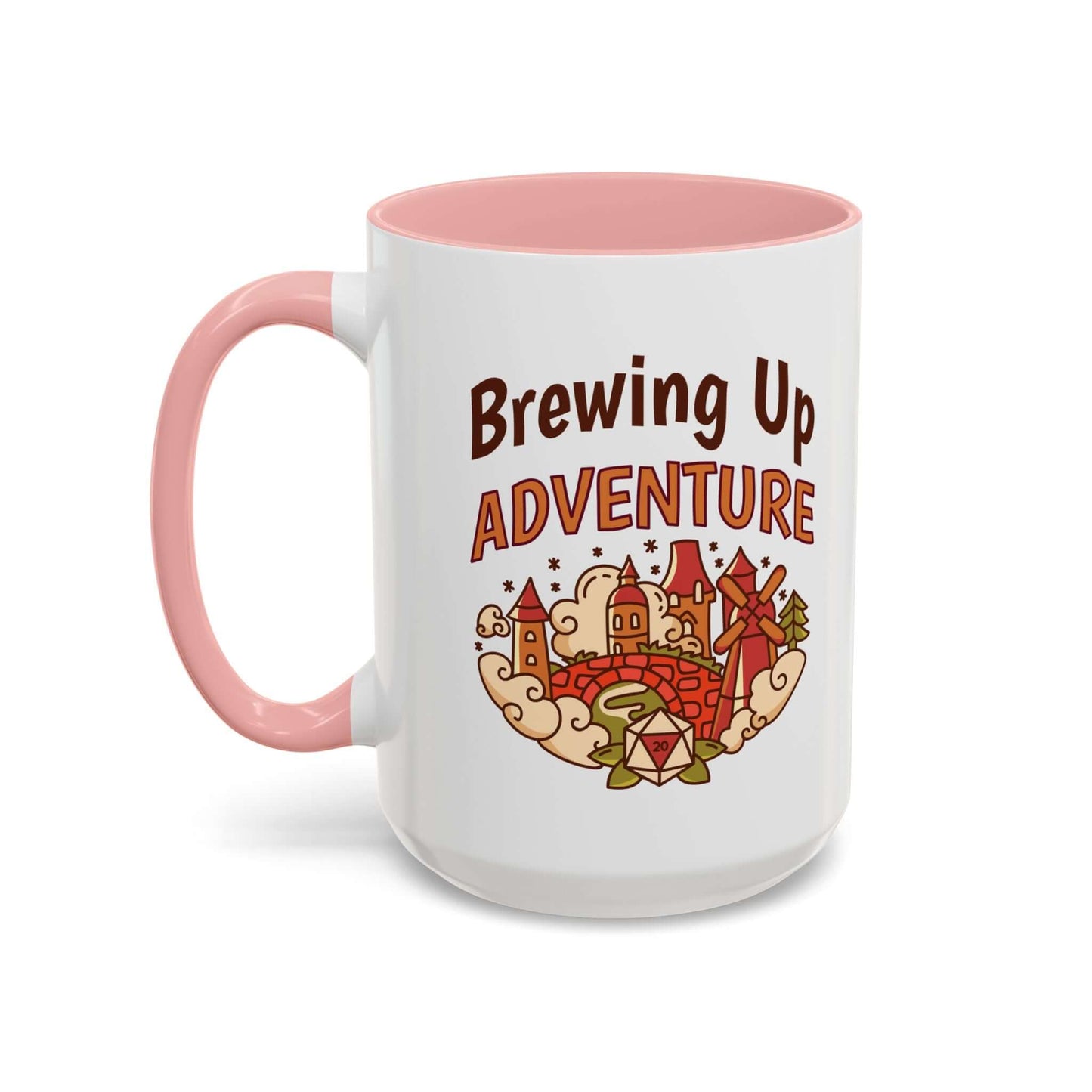Printify Mug 15oz / Pink D&D DM Mug Brewing Up Adventure